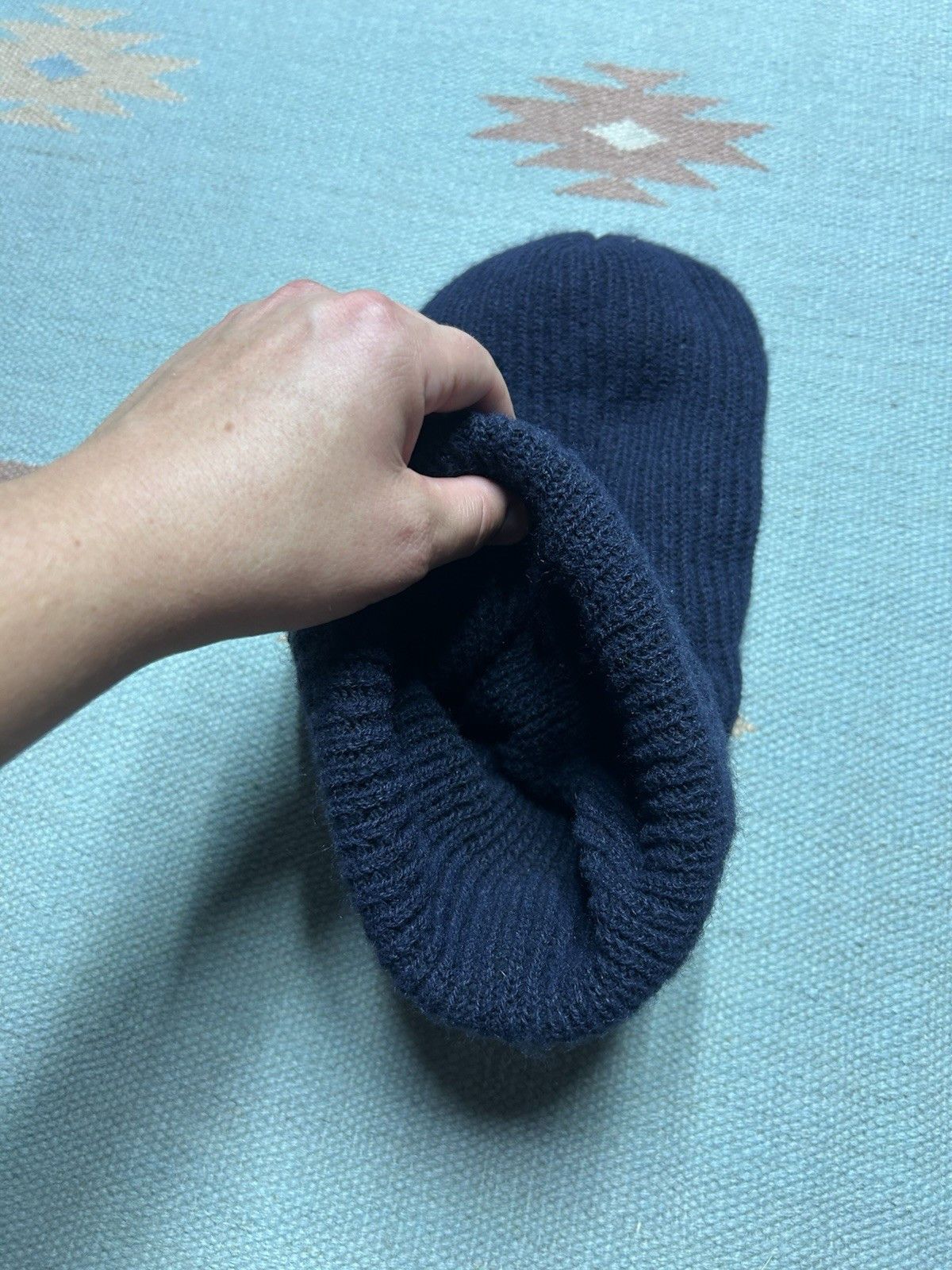 Vintage Ski Mask Youth 3 Hole Robber Knit Balaclava Full Face 2 ply Size ONE SIZE - 4 Thumbnail