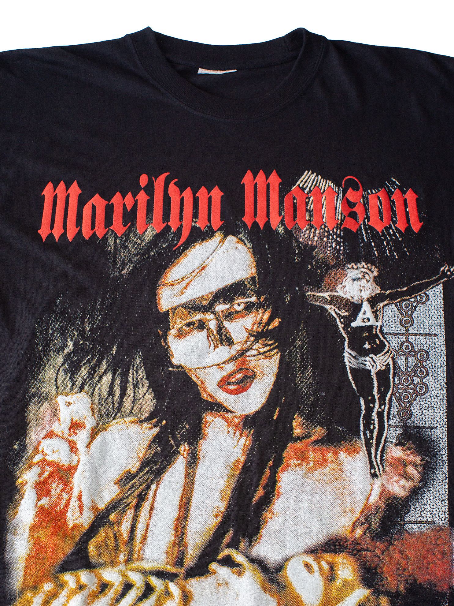 Band Tees Vintage Y2K / 2001 Marilyn Manson "Golden Mask" T-Shirt Size US XL / EU 56 / 4 - 3 Thumbnail