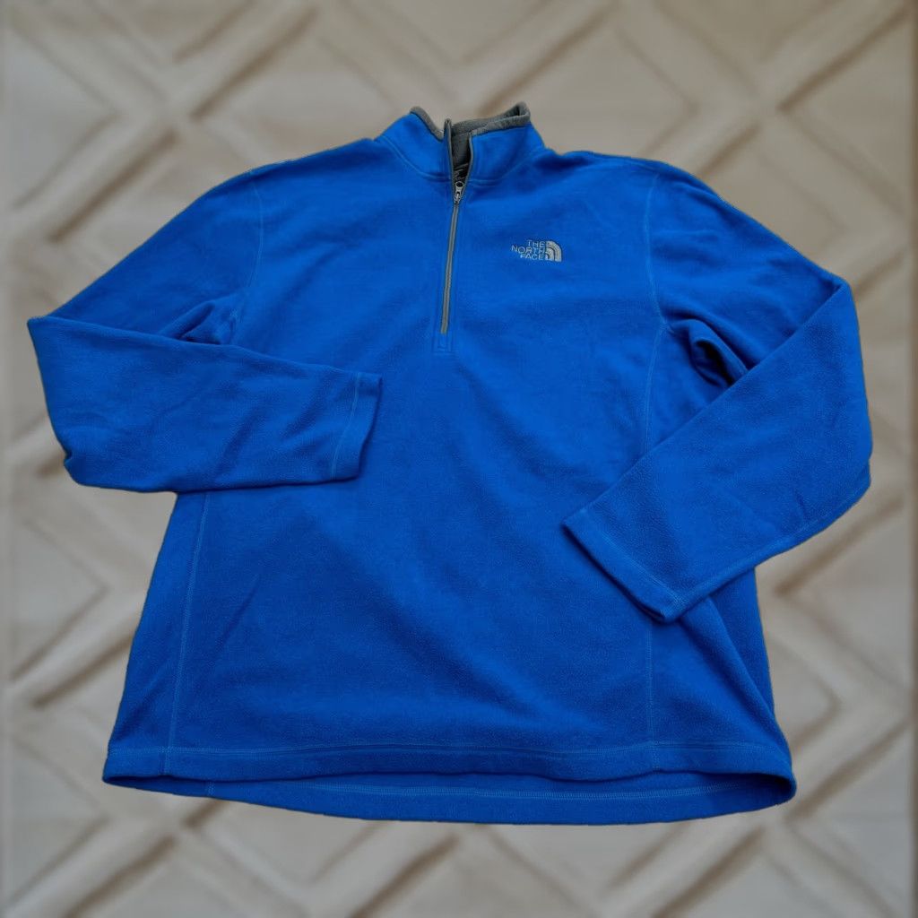 The North Face The North Face Glacier Fleece Jacket Mens Large Blue 1/4 Zip Mock Neck Pullover Size US L / EU 52-54 / 3 - 1 Thumbnail