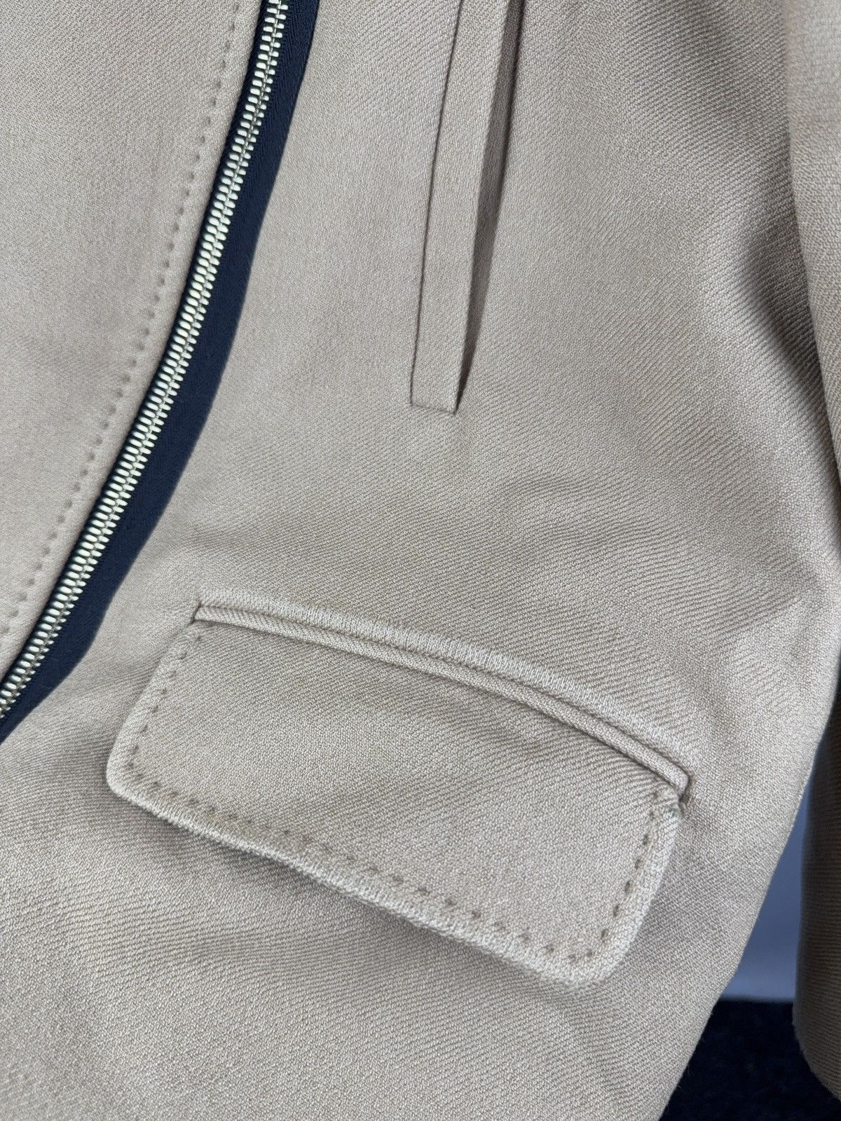 Sandro Luxury Sandro Paris Wool Hooded Coat Beige Asym Zip 38 S-M Size S / US 4 / IT 40 - 18 Thumbnail