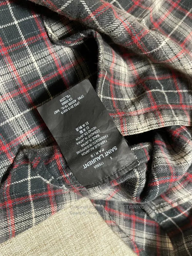 Saint Laurent Paris Saint Laurent Paris Plaid Distressed Shirt Size US S / EU 44-46 / 1 - 4 Thumbnail
