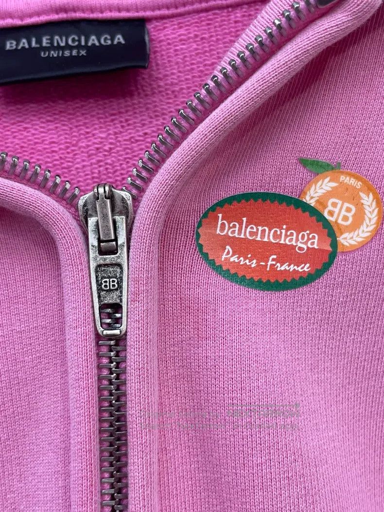 Balenciaga Balenciaga Pink Sticker Printed Long Sleeve Hooded Sweatsh Size US S / EU 44-46 / 1 - 3 Thumbnail