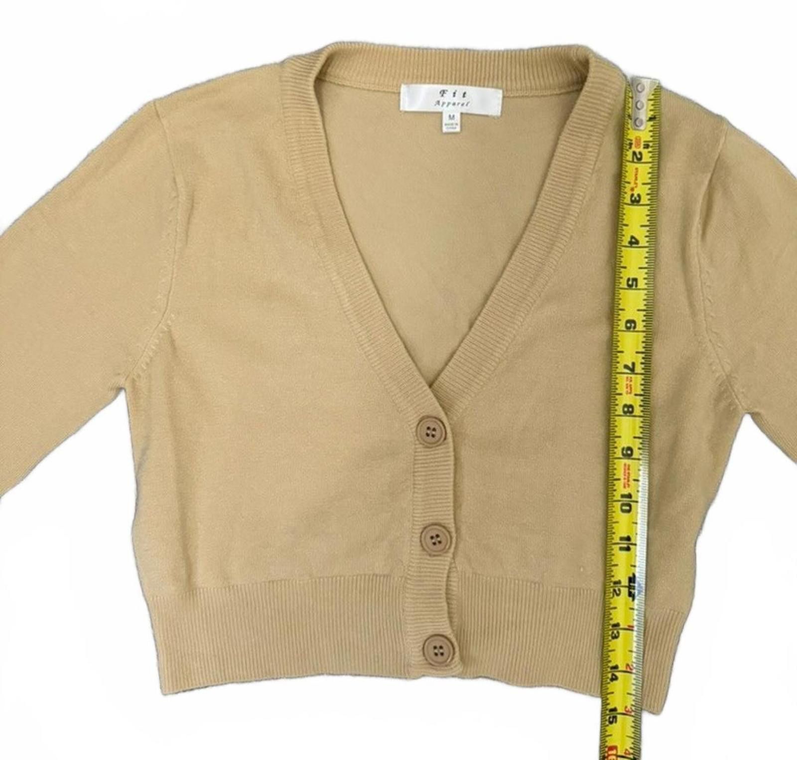 Other FIT APPAREL Cropped Cardigan in Beige (MEDIUM) Size M / US 6-8 / IT 42-44 - 3 Thumbnail