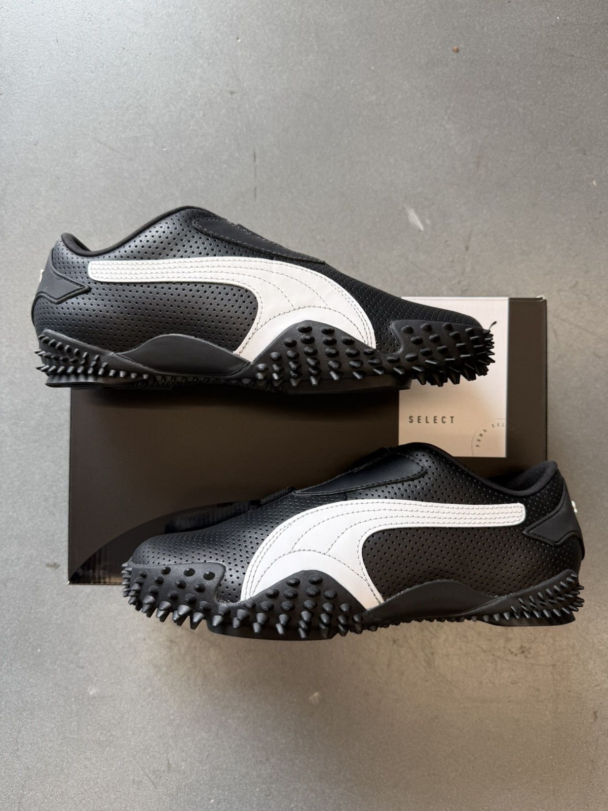 Puma 2024 Puma Mostro Perforated Leather Pack Black White Size US 8 / EU 41 - 1 Thumbnail
