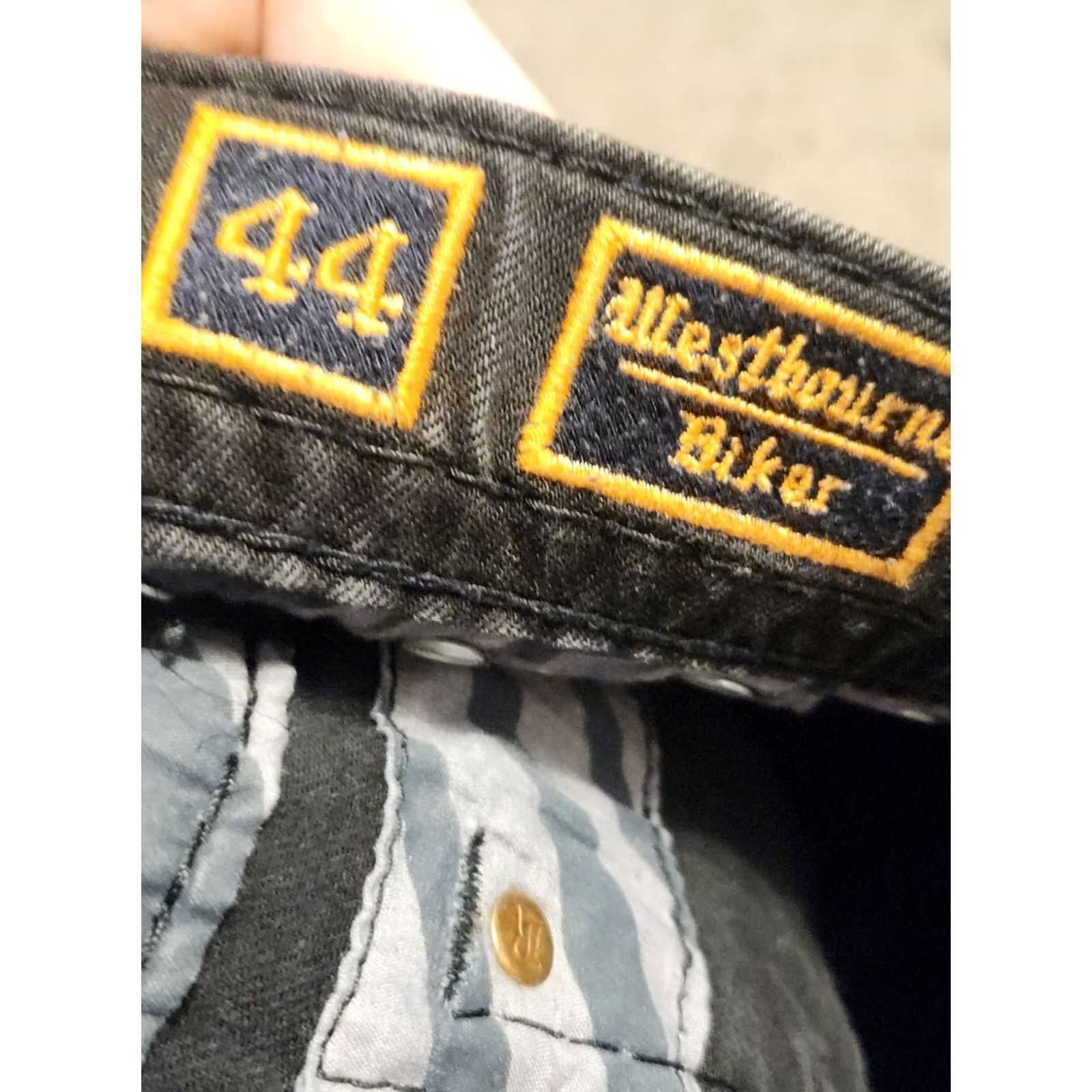 Vintage Westbourne biker black denim Rock Revival jeans Mens Sz 44 Straight 33in Inseam Black Biker Rock Revival Jeans Mens 44 Sz Big & Tall Denim Jeans Size US 44 / EU 60 - 5 Thumbnail