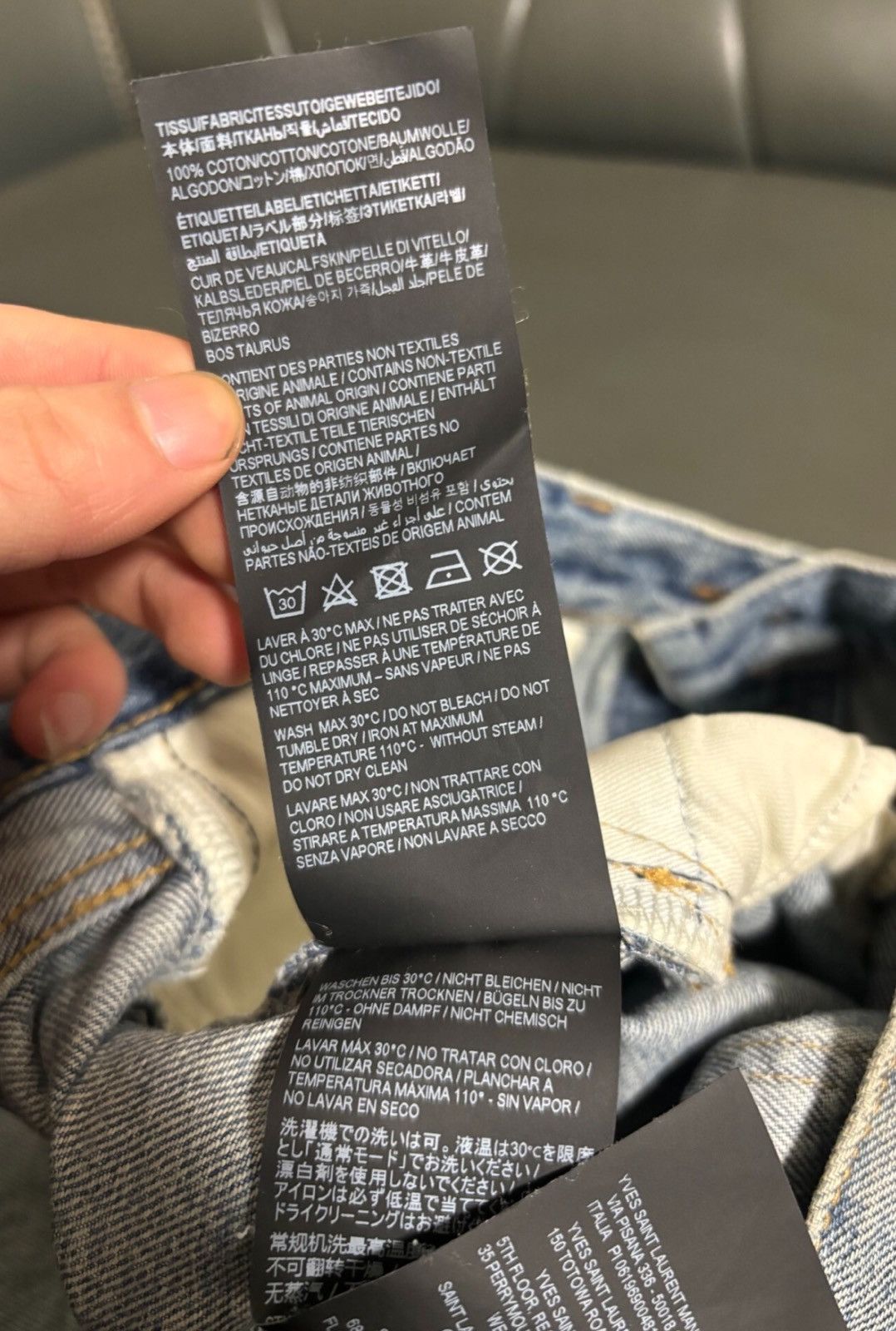 Saint Laurent Paris Saint Laurent SLP 2022FW Straight Single-Knee Slashed Jeans Size US 31 - 5 Thumbnail