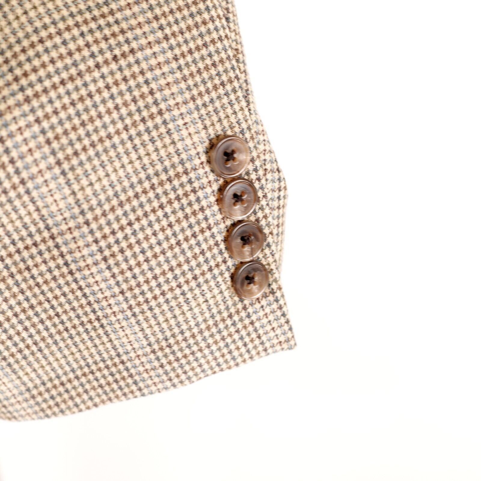 Joseph Abboud Joseph Abboud Classic Wool Silk Green Beige Blue Houndstooth Size 42R - 4 Thumbnail