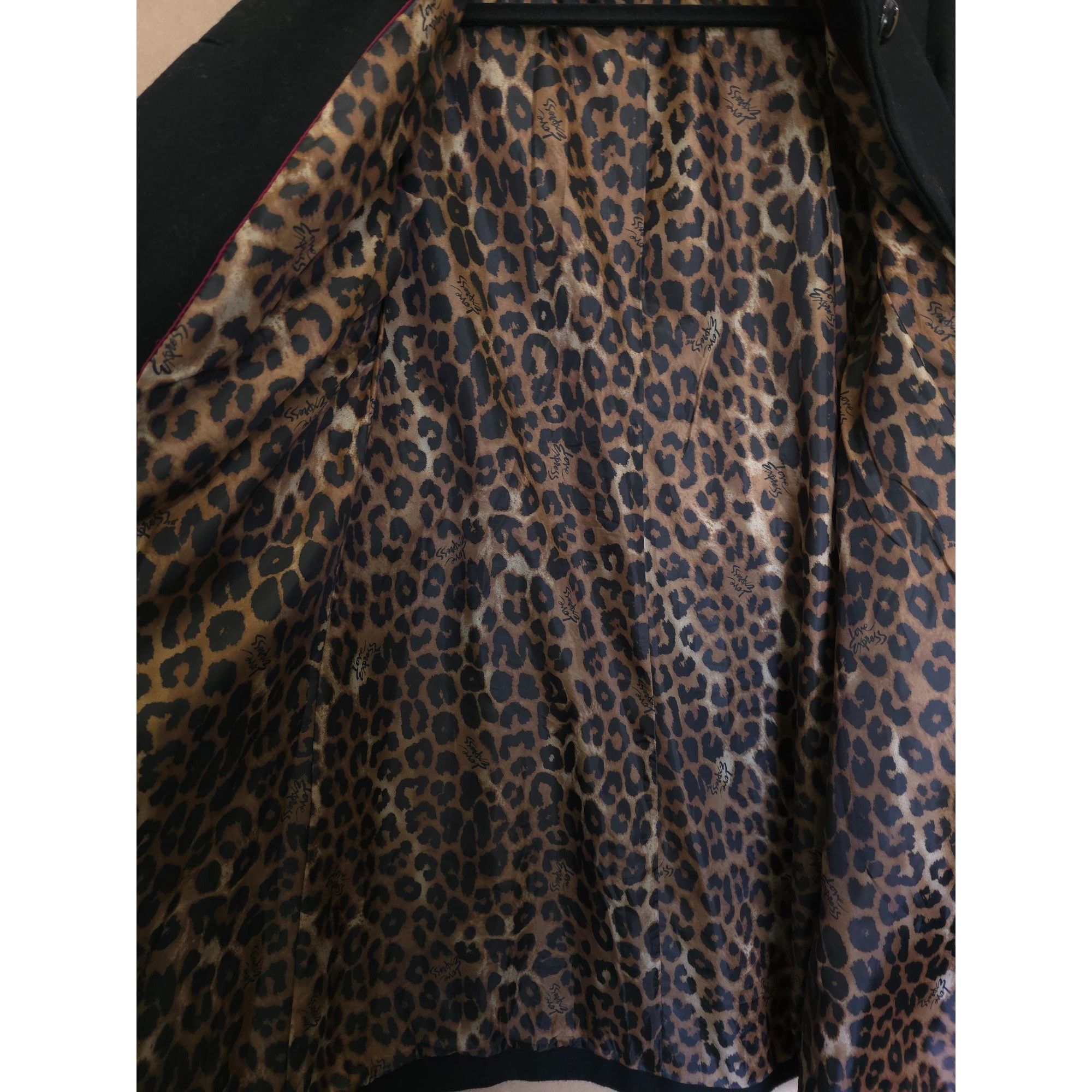 Express Express Womens Black Coat With Faux Fur Collar - Size M leop Size M / US 6-8 / IT 42-44 - 8 Thumbnail