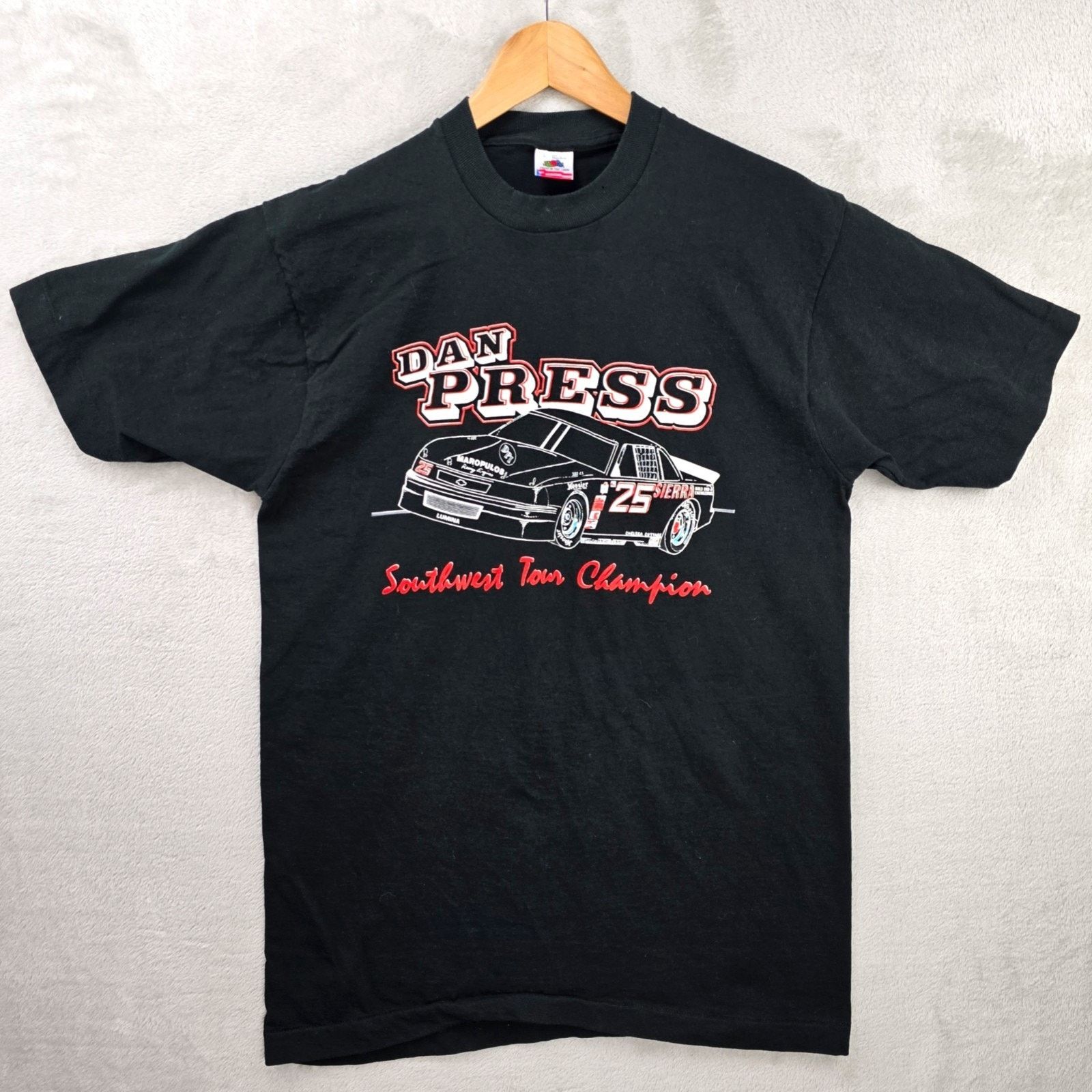 Fruit Of The Loom Vintage Dan Press Nascar Shirt Mens Large Black 90s RARE Size US L / EU 52-54 / 3 - 1 Thumbnail