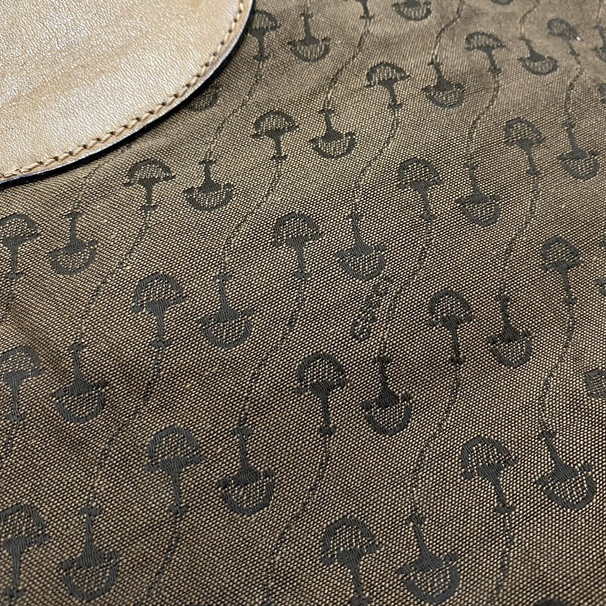 Gucci × Vintage Vtg 70s 80s Gucci Brown Canvas Horsebit Tote Bag Monogram Size ONE SIZE - 7 Thumbnail