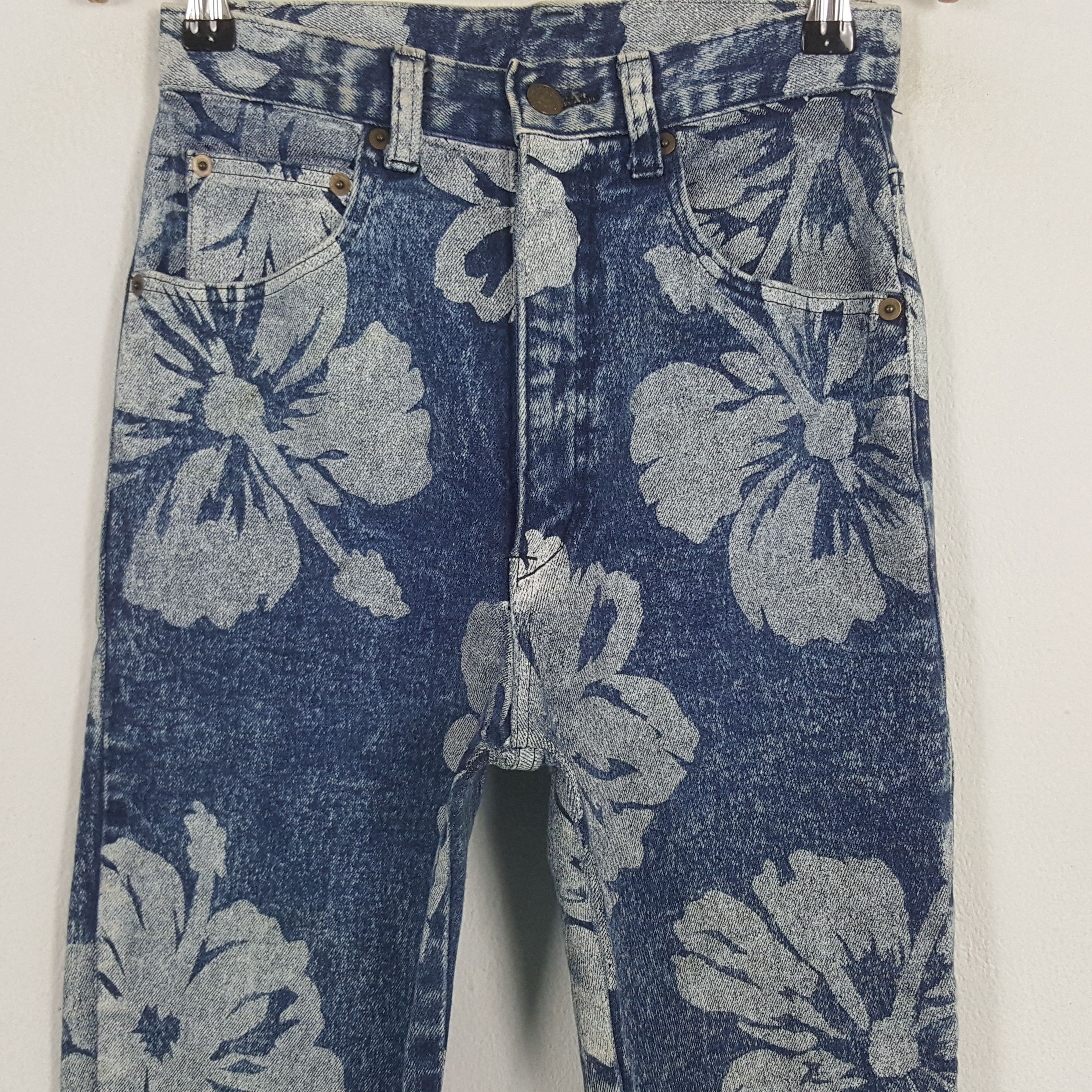 Vintage Vintage RYU Sports American Flower Design Skinny Denim Jeans Size US 26 / EU 42 - 2 Thumbnail