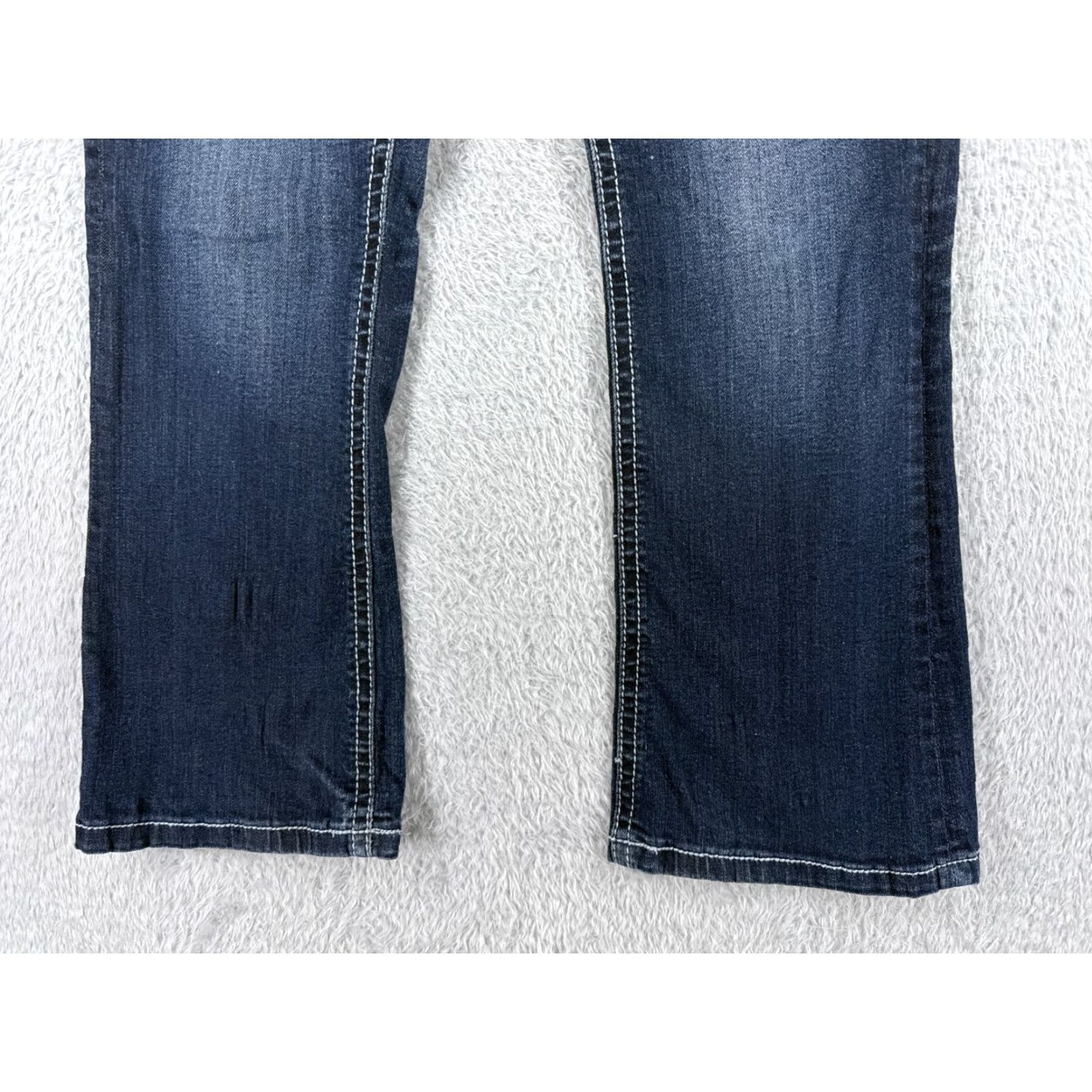Vintage Maurices Jeans Womens 7 Blue Denim Cotton Low Rise Flared 30x28 Regular Inseam 28in 5-Pocket Stretch Cotton Blend Vintage No Size 28" / US 6 / IT 42 - 2 Thumbnail