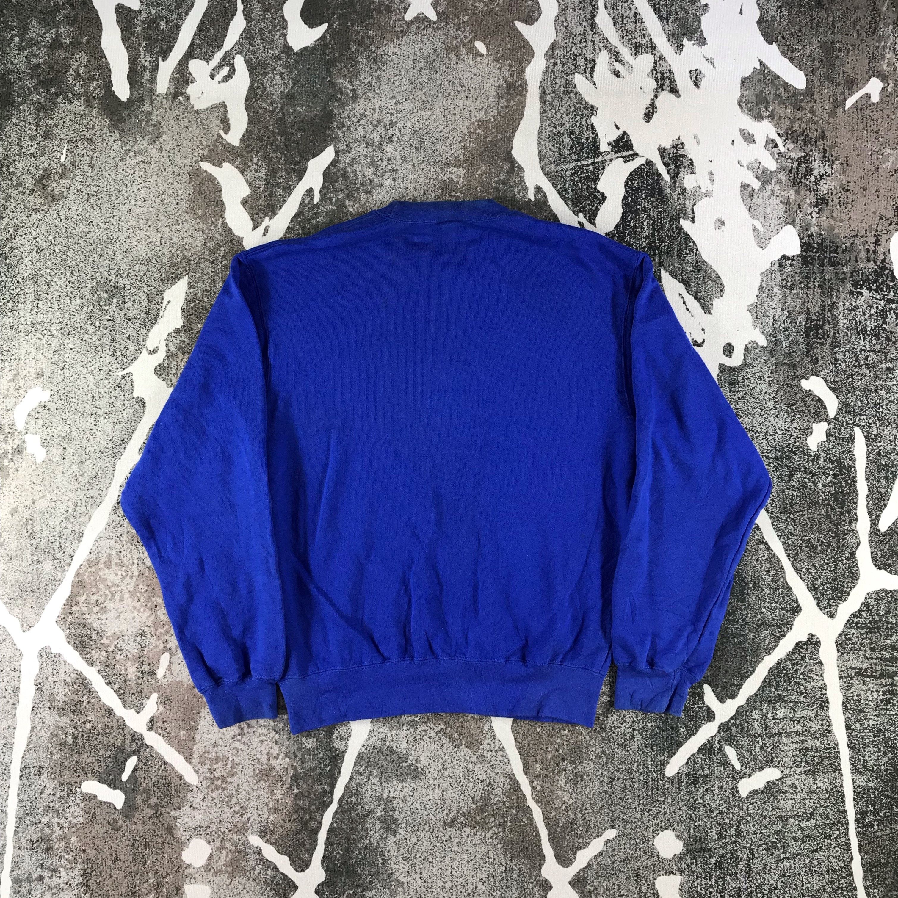 Nike Vintage Nike Swoosh Blue Sweatshirts F183 Size US M / EU 48-50 / 2 - 2 Thumbnail