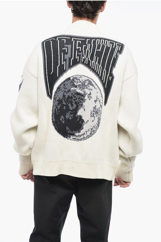 Off-White o1y0325 Logo Cardigan in Ivory Size US L / EU 52-54 / 3 - 3 Thumbnail