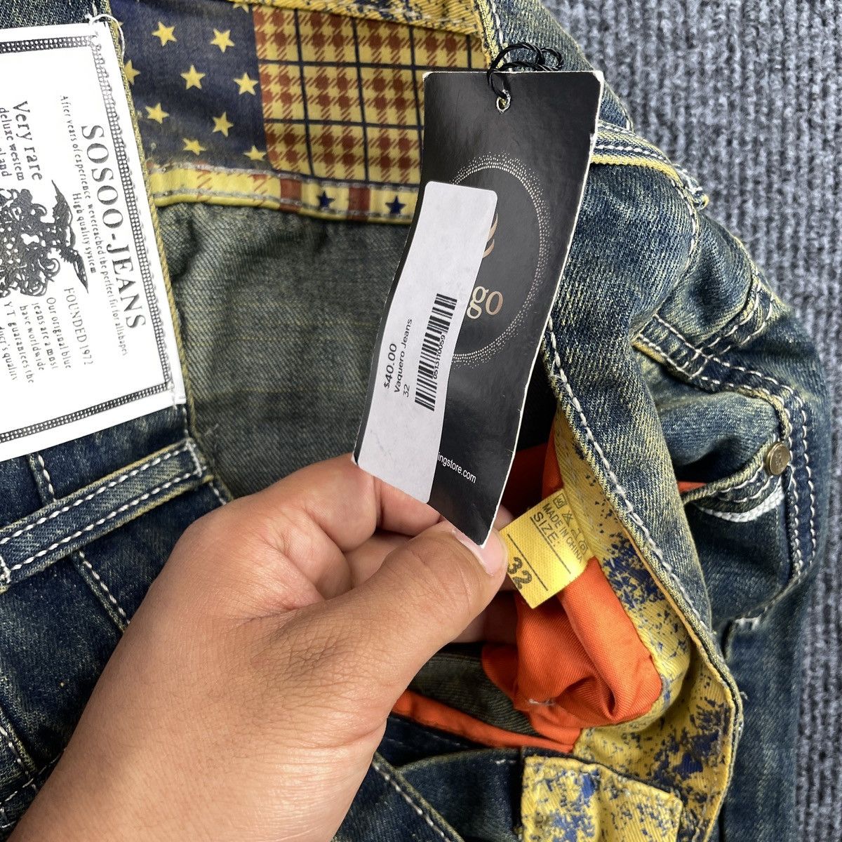 Other SOSOO Jeans Tiger Graphic Patch Size 30x32 Slim Stretch Size US 30 / EU 46 - 4 Thumbnail