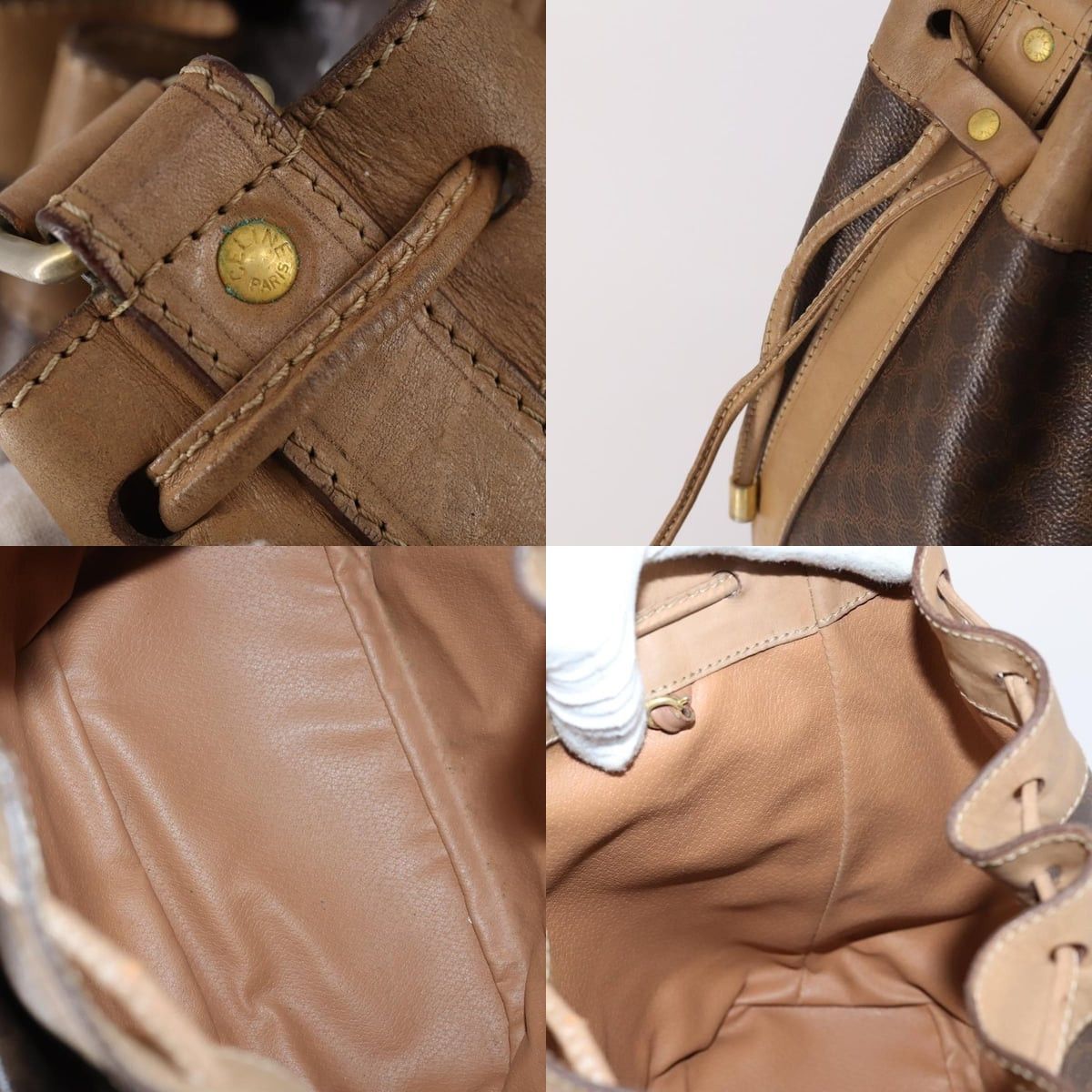 Celine CELINE Macadam Canvas Shoulder Bag Pvc Leather Brown Size ONE SIZE - 11 Thumbnail