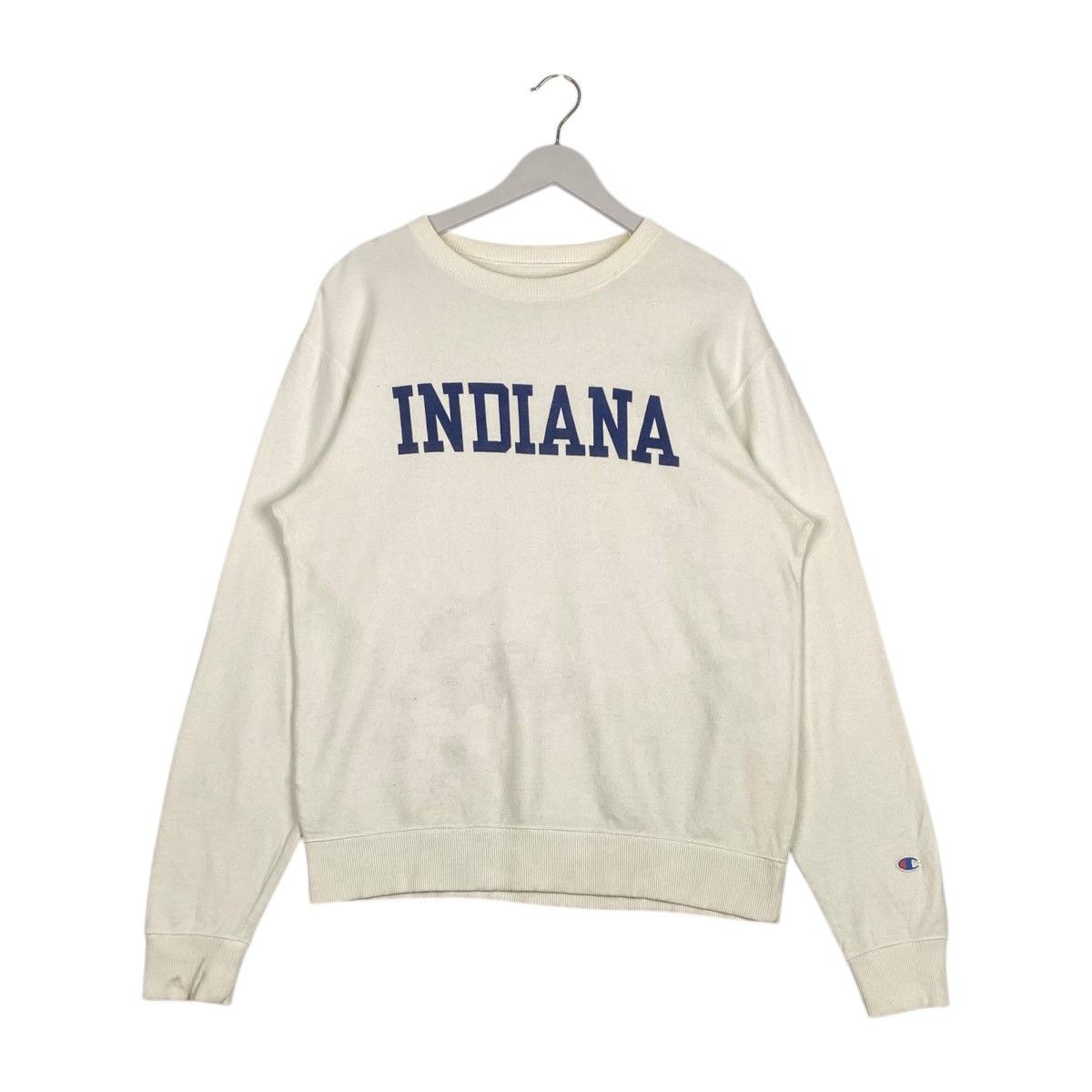Champion × Vintage Vintage Champion Indiana Big Logo Crewneck Sweatshirt White Size US L / EU 52-54 / 3 - 1 Thumbnail