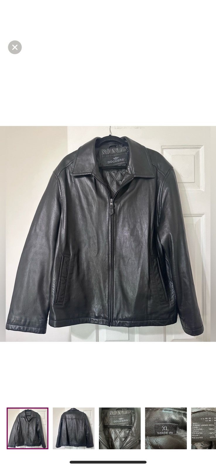 Dockers Vintage Leather Dockers Premium Full Zip Collar Jacket Size US XL / EU 56 / 4 - 1 Thumbnail
