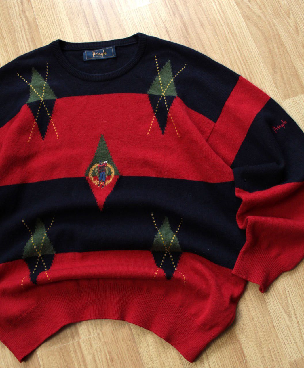 Pringle Of Scotland 🔥 Pringle of Scotland Vintage Golf Wool Knit Sweater Rare Size US L / EU 52-54 / 3 - 1 Thumbnail