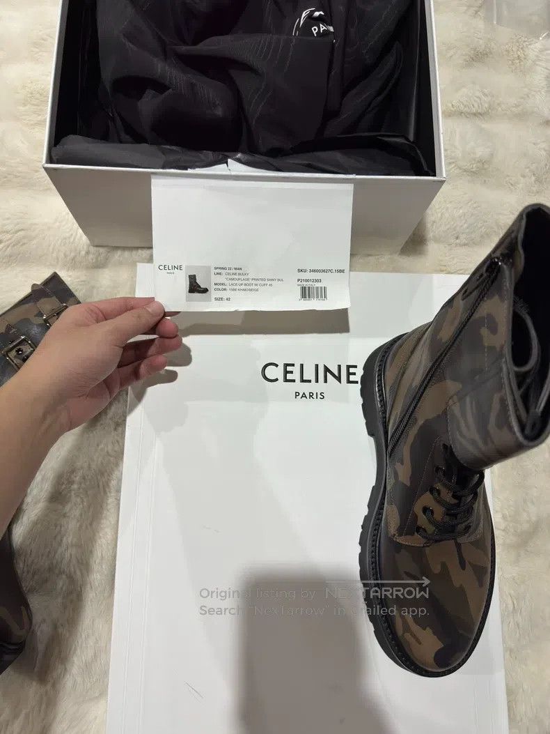 Celine CELINE Camouflage Double Buckle Combat Boots Size US 9 / EU 42 - 9 Thumbnail