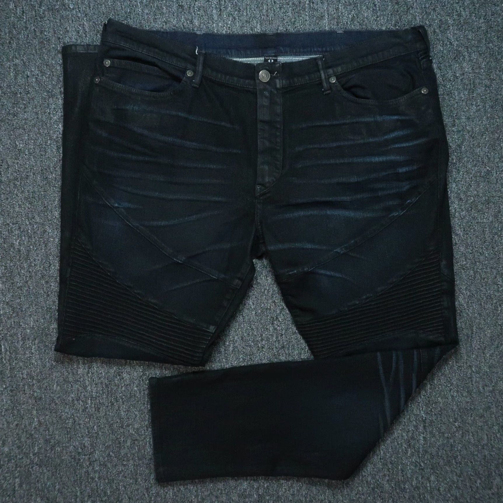 True Religion True Religion Jeans Blue Geno 44x34 Relaxed Slim Moto No Flap Dark Wash Mens Size US 44 / EU 60 - 2 Thumbnail