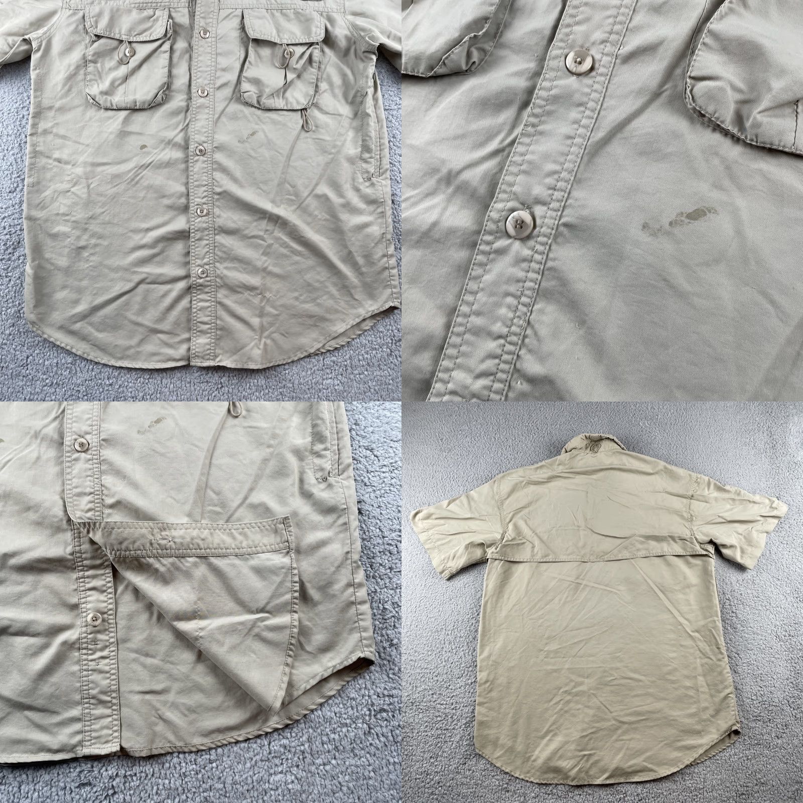Vintage VINTAGE Guides Choice Medium Safari Utility Shirt Mens Beige Short Sleeve Zip Pockets 90s Size US M / EU 48-50 / 2 - 8 Thumbnail