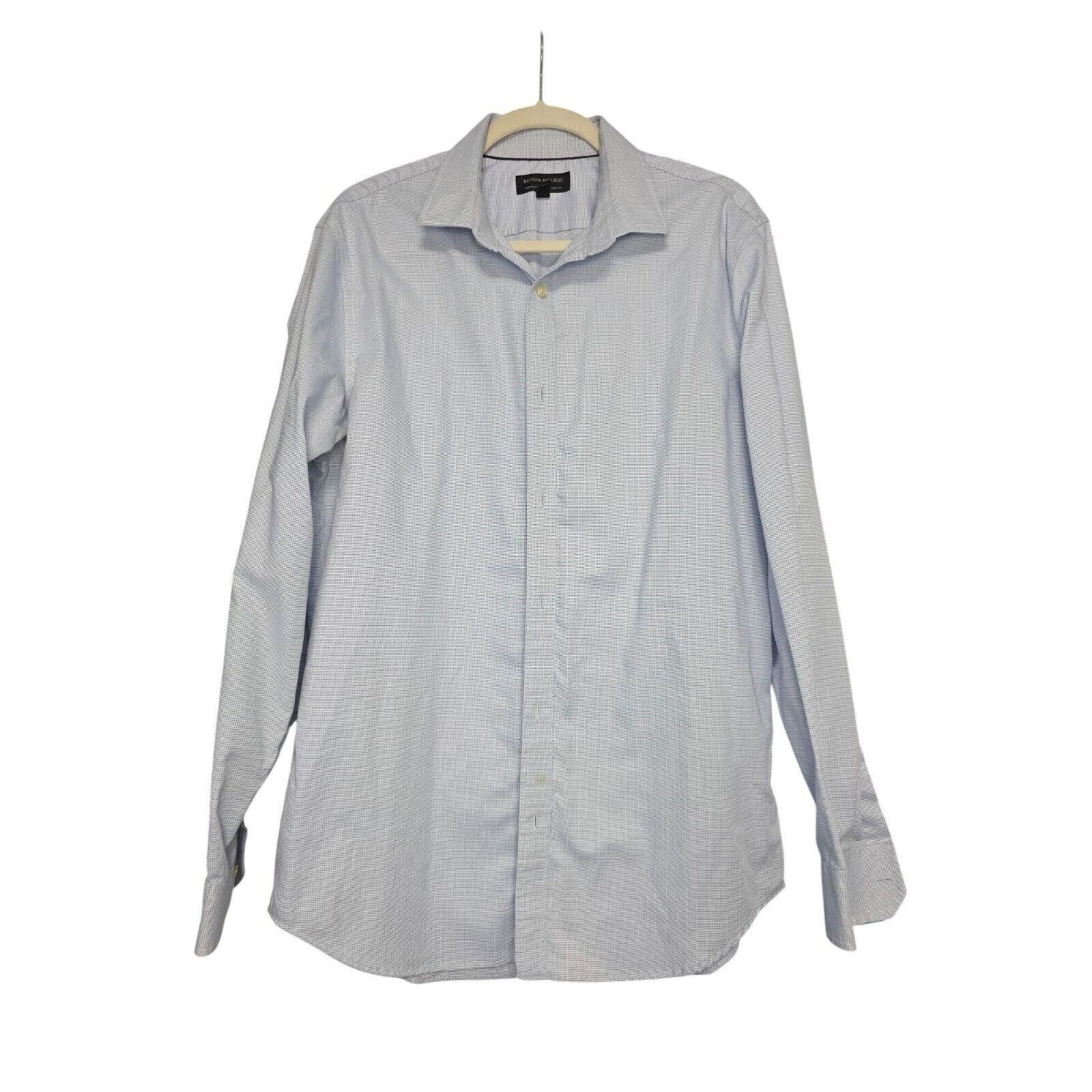 Banana Republic Banana Republic Shirt Mens Large L Blue Plaid Button Down Size US L / EU 52-54 / 3 - 1 Thumbnail