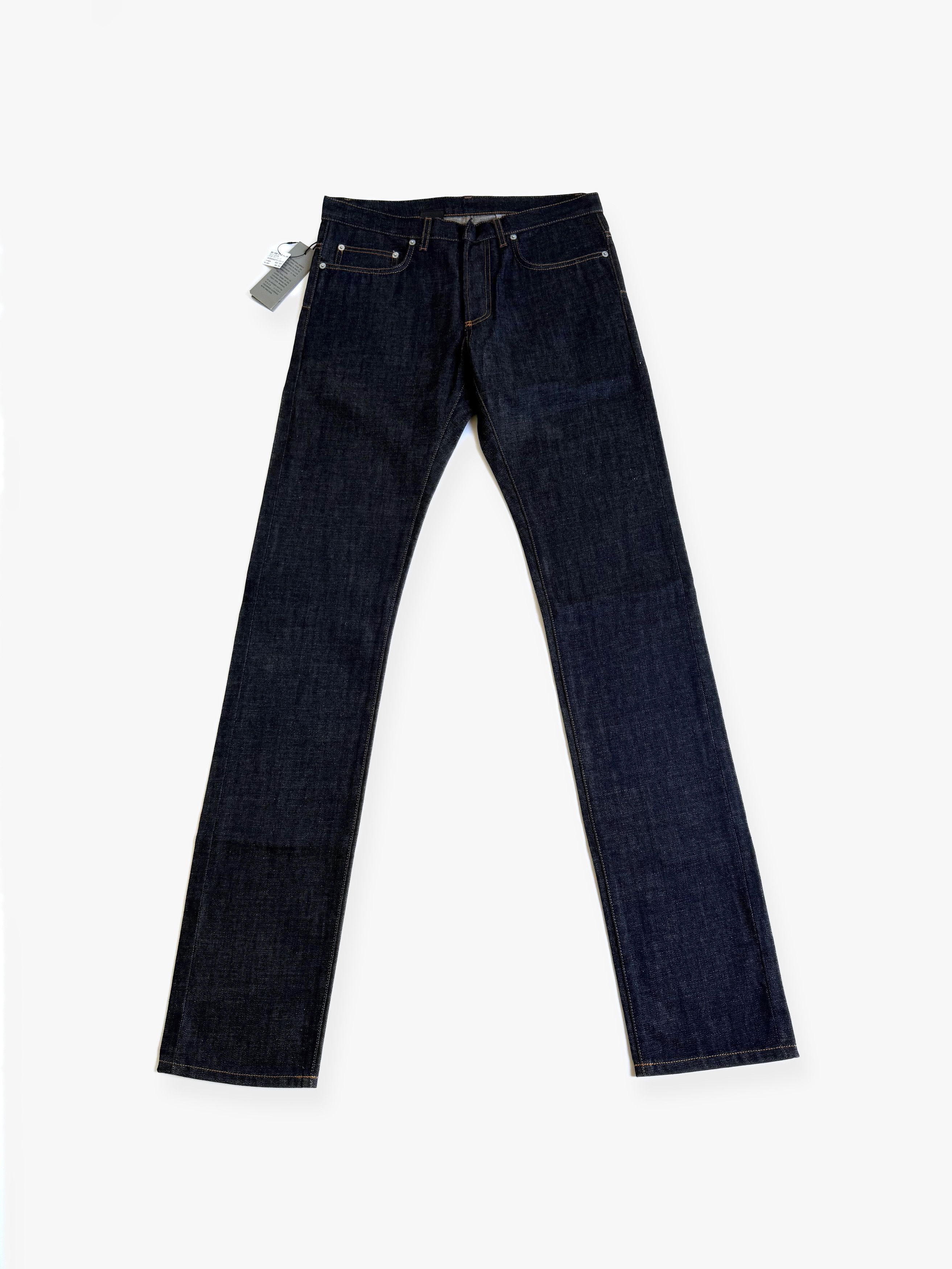 Dior AW11 Dior Homme Wax Coated Whiskered Blue Denim Jeans KVA
