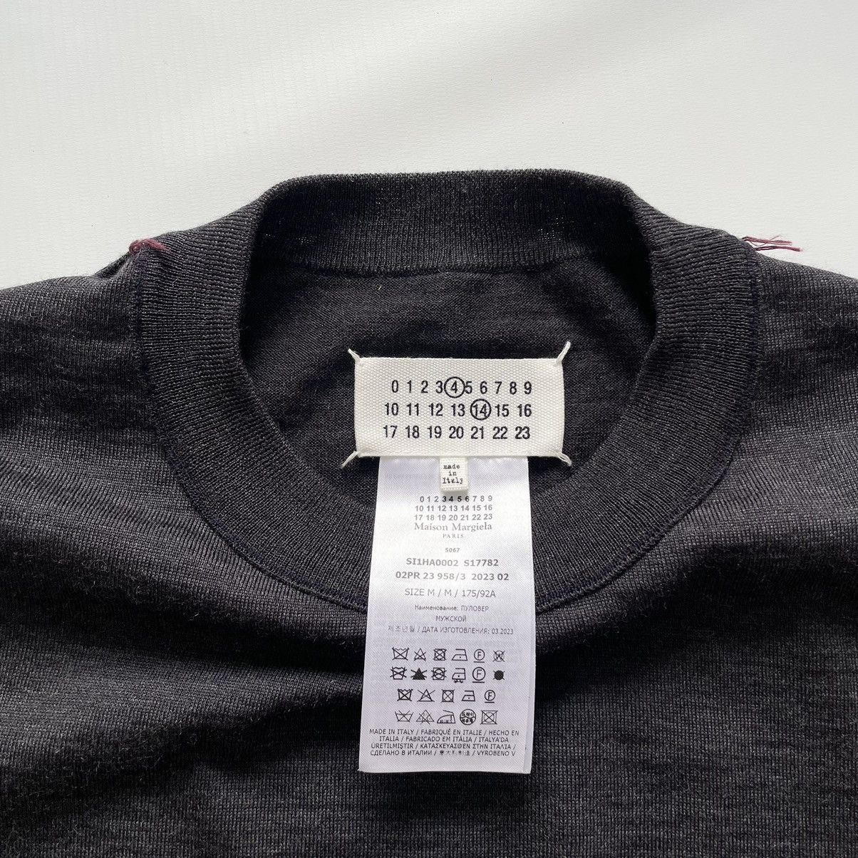 Maison Margiela A/W 23 Gray Wool Inside Out Seam Sweater Size US M / EU 48-50 / 2 - 4 Thumbnail