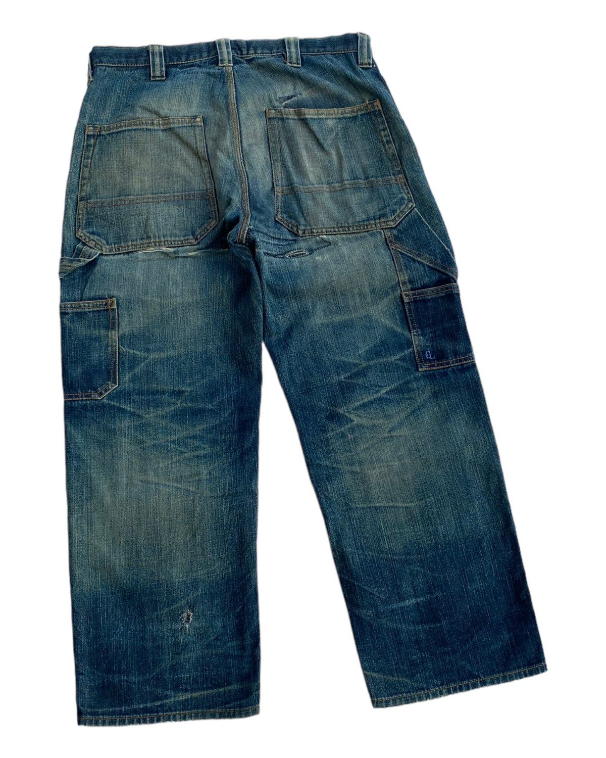 Japanese Brand VINTAGE ELNEST BAGGY DOUBLE KNEE DENIM CARPENTER JEANS Size US 34 / EU 50 - 4 Thumbnail
