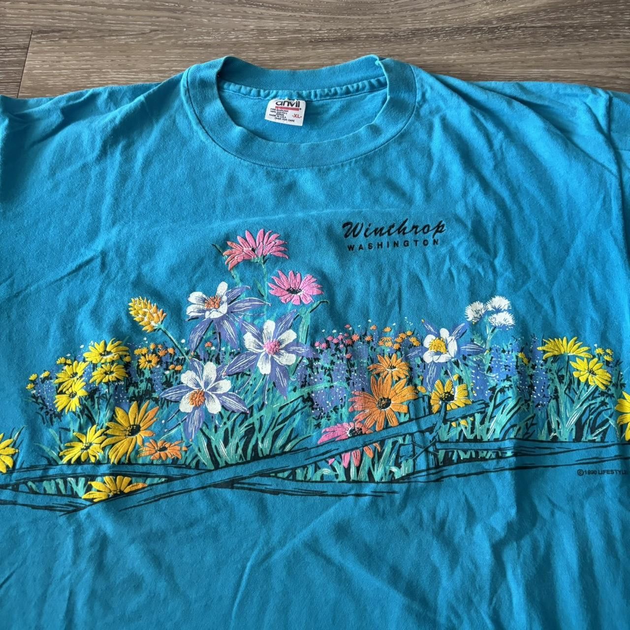 Vintage Crazy Vintage 90s Flower Garden Wrap Around Graphic Tee! Size XL Size US XL / EU 56 / 4 - 2 Thumbnail