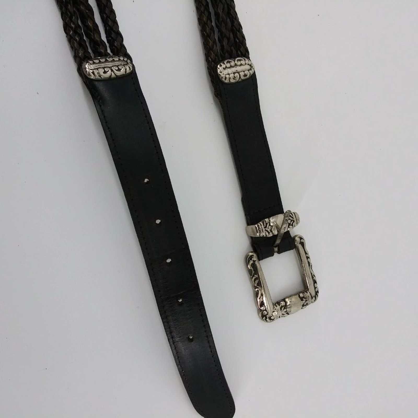 Vintage Women's Braided Triple Rope & Hardware Leather Belt S Size ONE SIZE - 7 Thumbnail