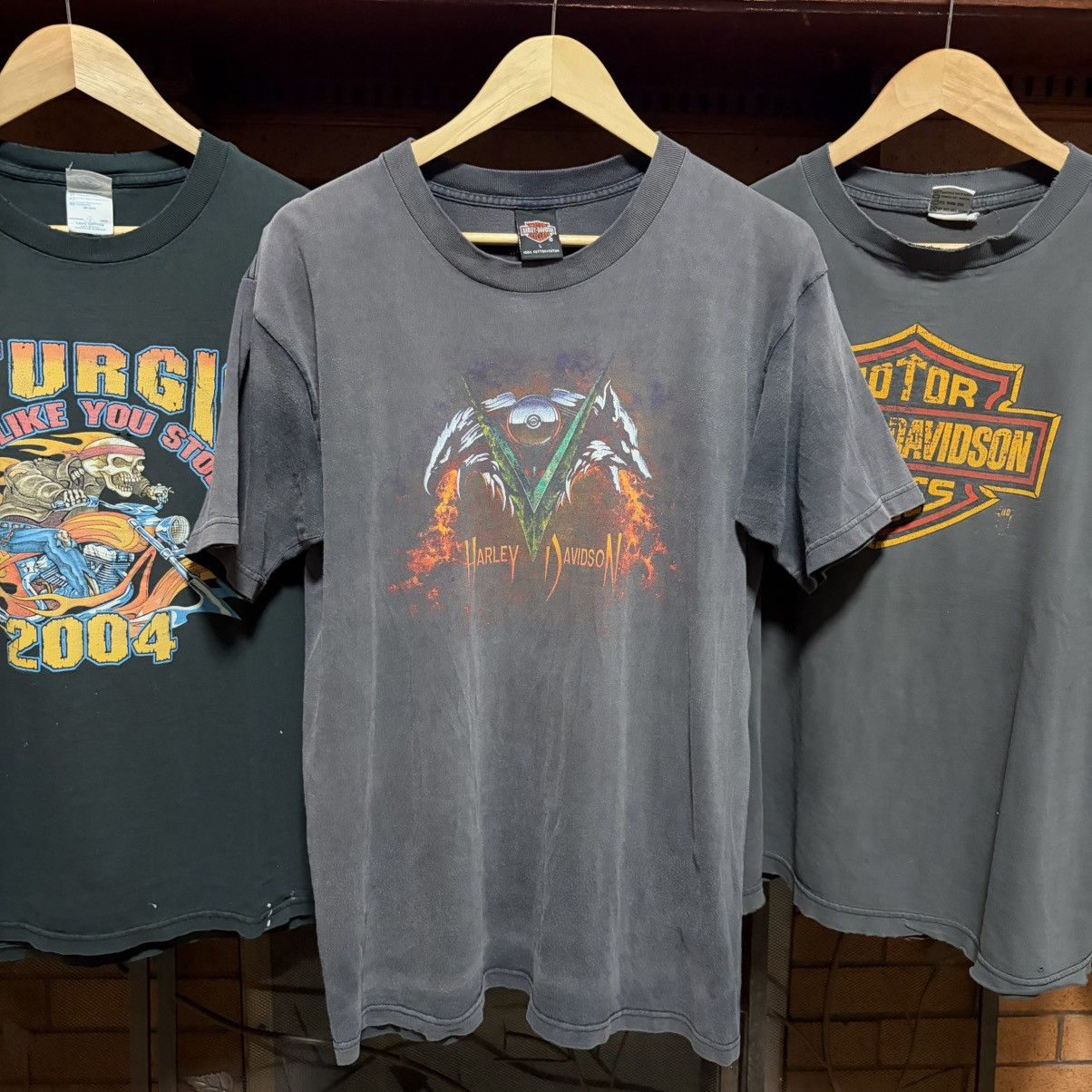 Harley Davidson vintage y2k smoked out sun faded harley davidson flame tee Size US L / EU 52-54 / 3 - 1 Thumbnail