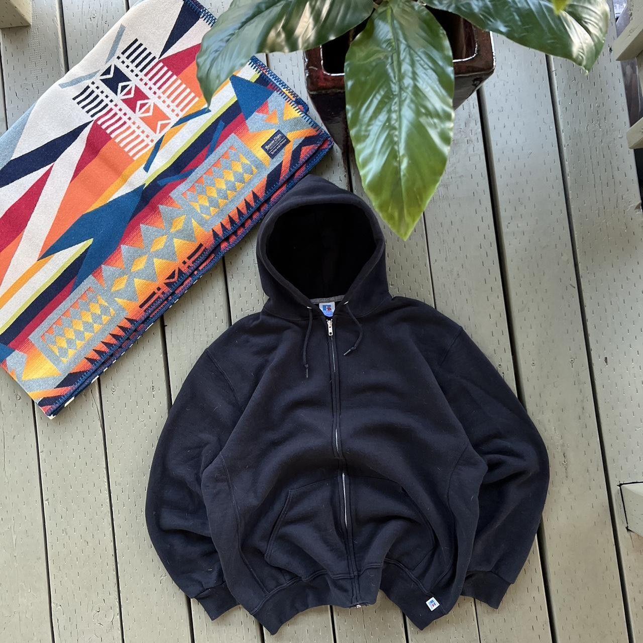 Russell Athletic Vintage Russell Athletic Black Zip Up Hoodie XL Men Size US XL / EU 56 / 4 - 1 Thumbnail