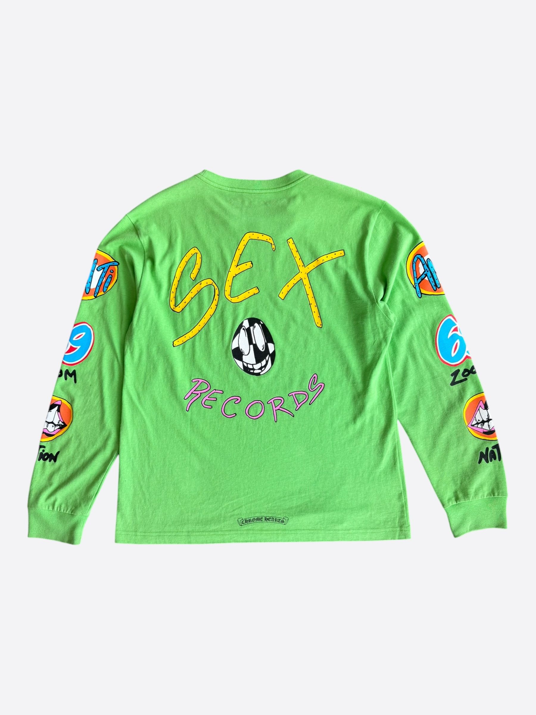 Chrome Hearts Chrome Hearts Green Sex Records Logo Longsleeve T-Shirt Size US L / EU 52-54 / 3 - 2 Thumbnail