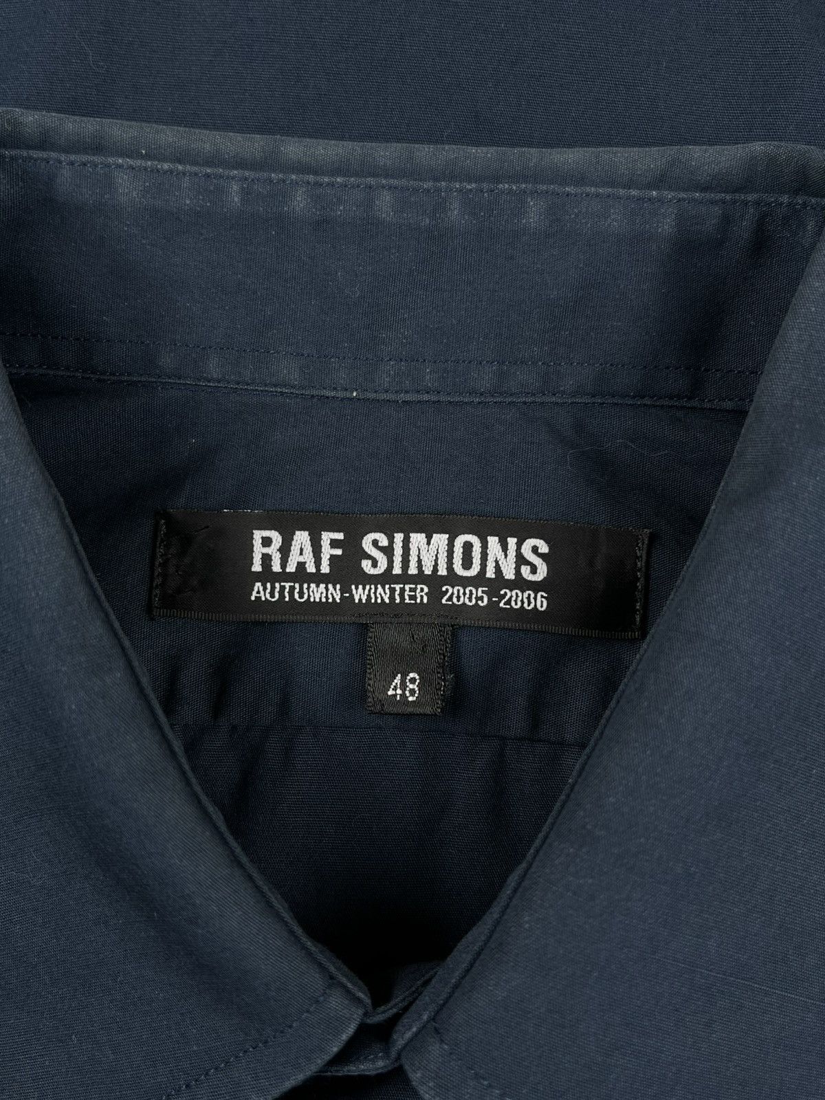 Raf Simons AW05 Raf Simons Embroidered R Button Up Shirt Navy Blue Size US M / EU 48-50 / 2 - 4 Thumbnail