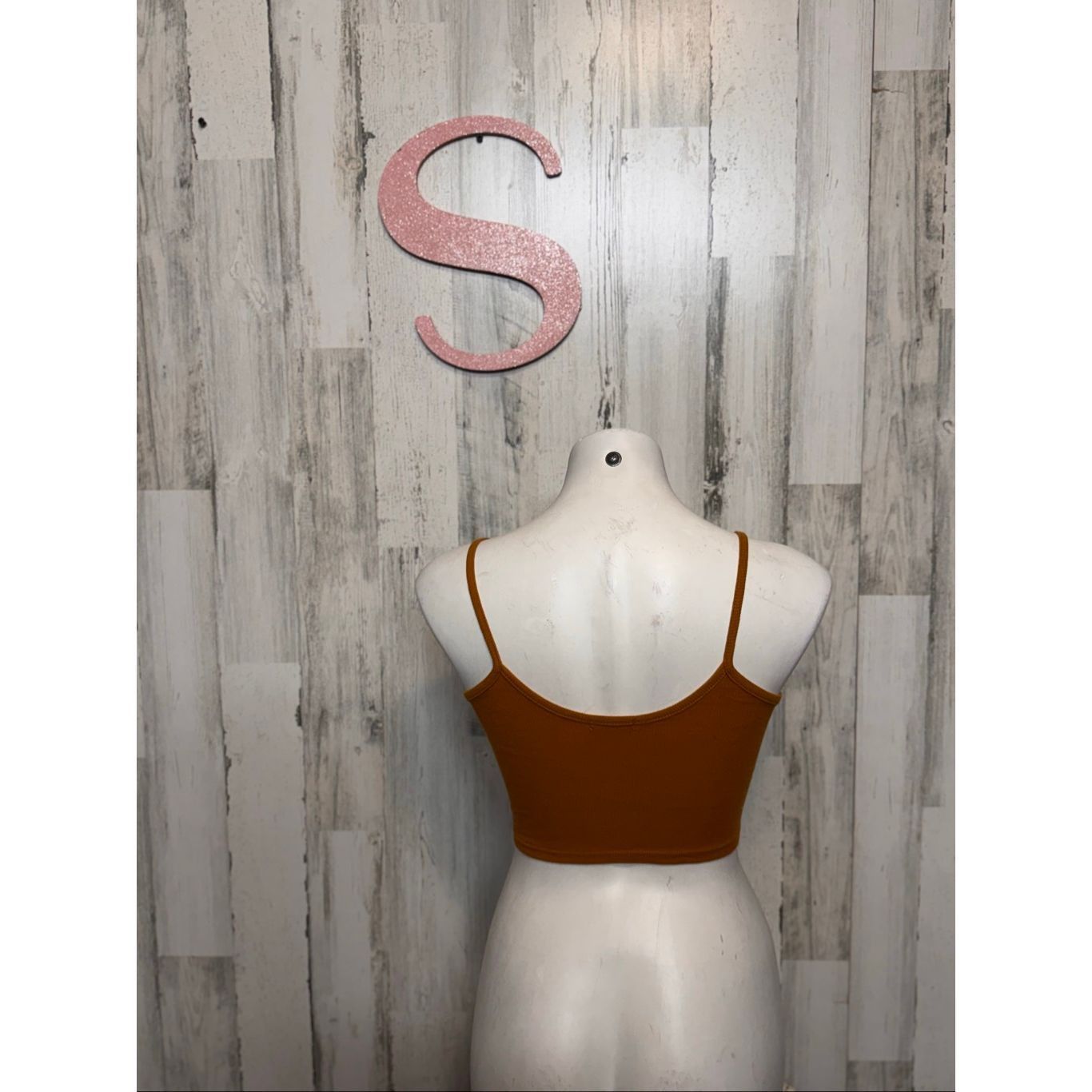 Other Bozzolo Mustard Ribbed Spaghetti Strap Crop Top Women’s Smal Size S / US 4 / IT 40 - 3 Thumbnail