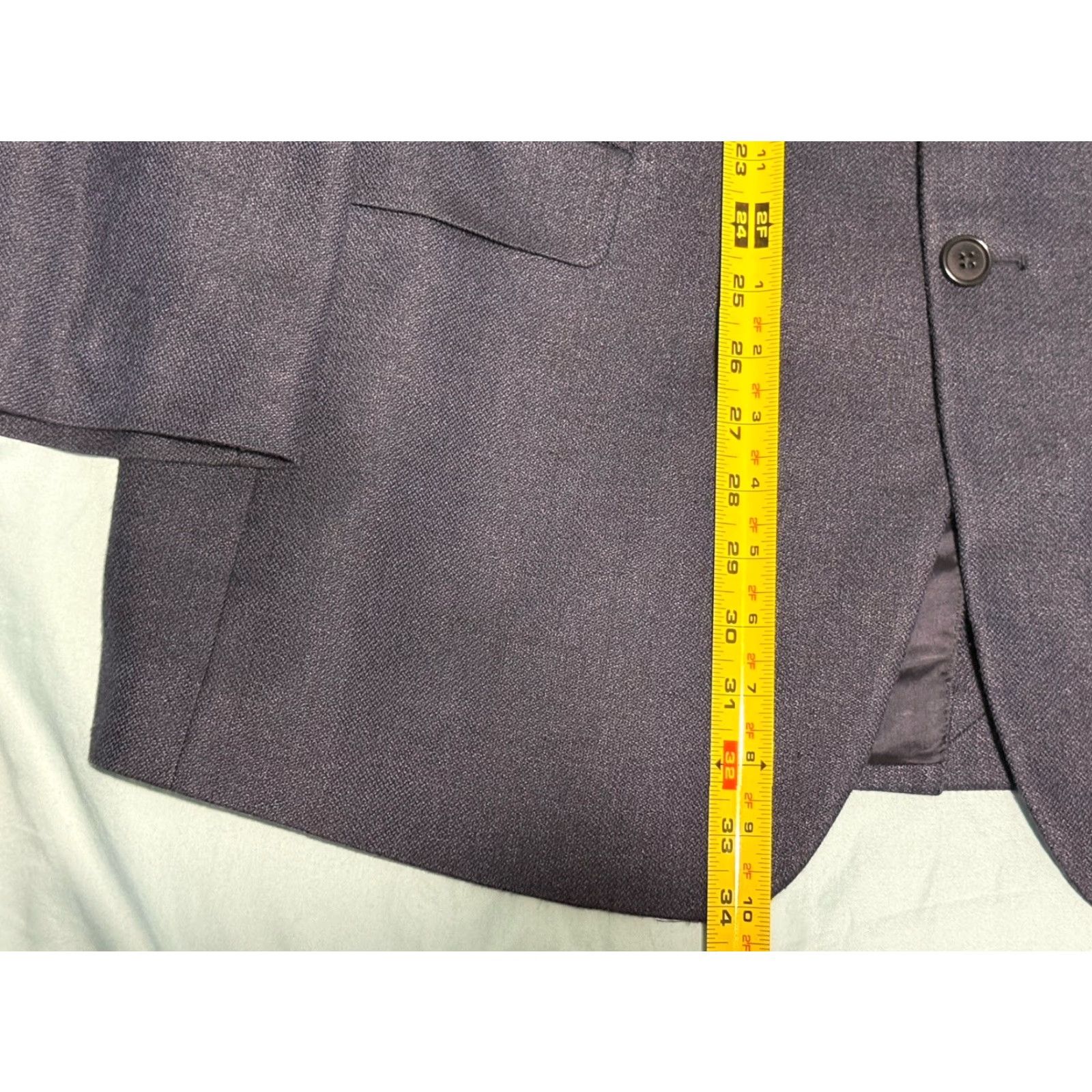 Brooks Brothers Brooks Brothers Blazer Men 43L Blue Wool Silk Linen Blend Made in Italy Jacket Single-Breasted Notch Lapel Two-Button Front Long Coat/Vintage No Size 46R - 6 Thumbnail