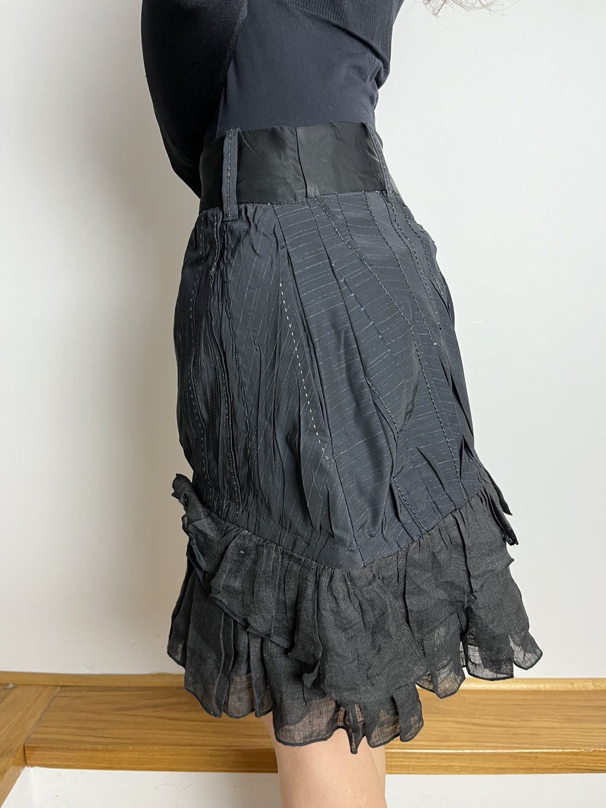 Marithe + Francois Girbaud VTG Marithe Francois Girbaud Asymmetrical Skirt Avant-Garde Size 32" / US 10 / IT 46 - 2 Thumbnail