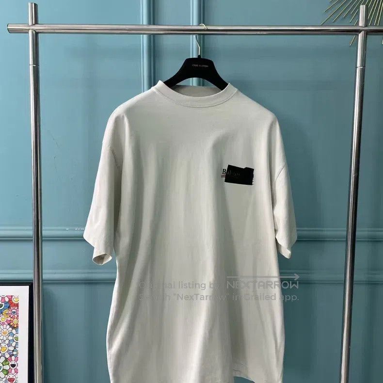 Balenciaga Balenciaga White logo blocked short-sleeved shirt Size US L / EU 52-54 / 3 - 1 Thumbnail