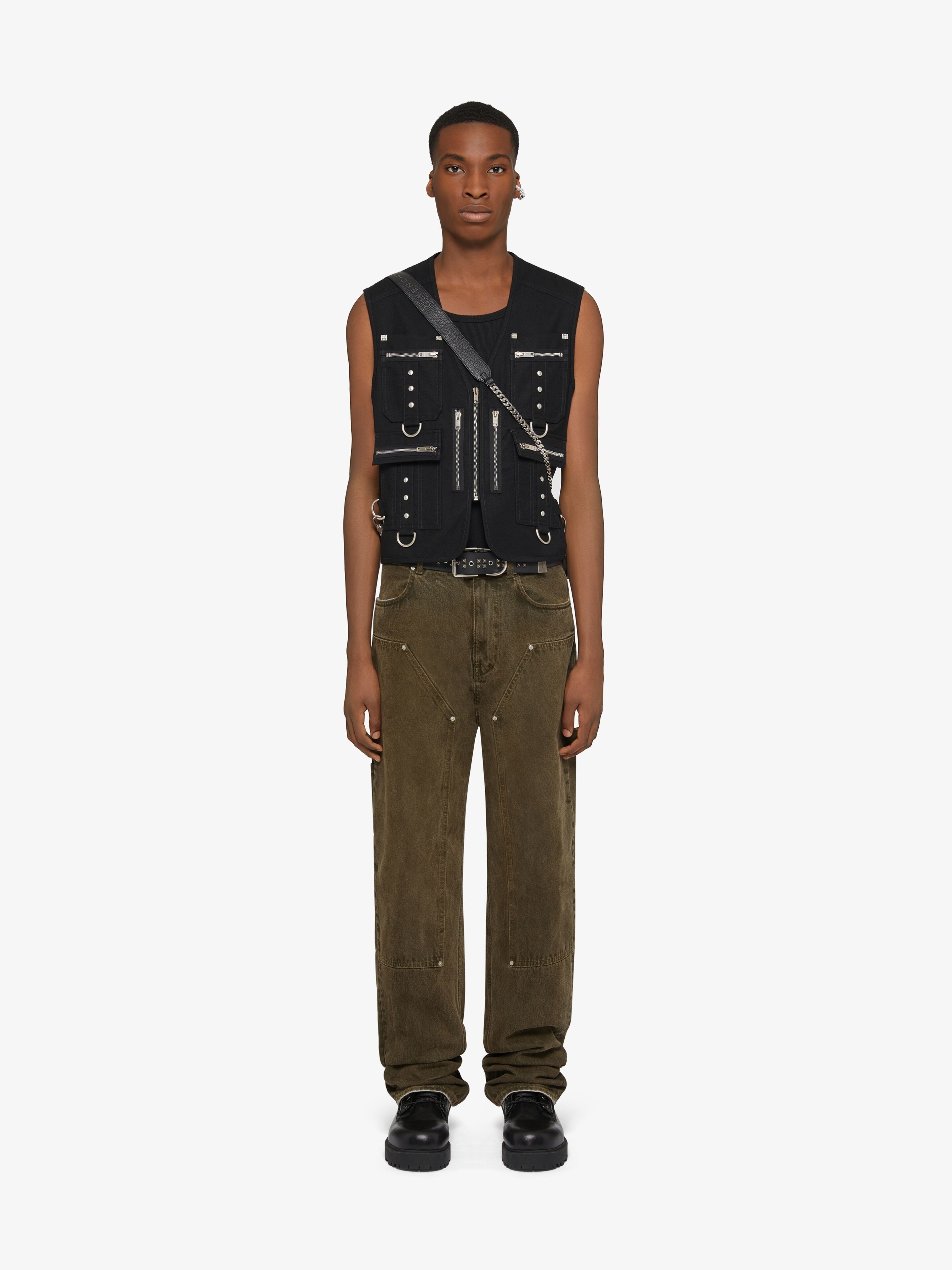 Givenchy o1w1db10325 Multipockets Waistcoat in Black Size US S / EU 44-46 / 1 - 2 Thumbnail