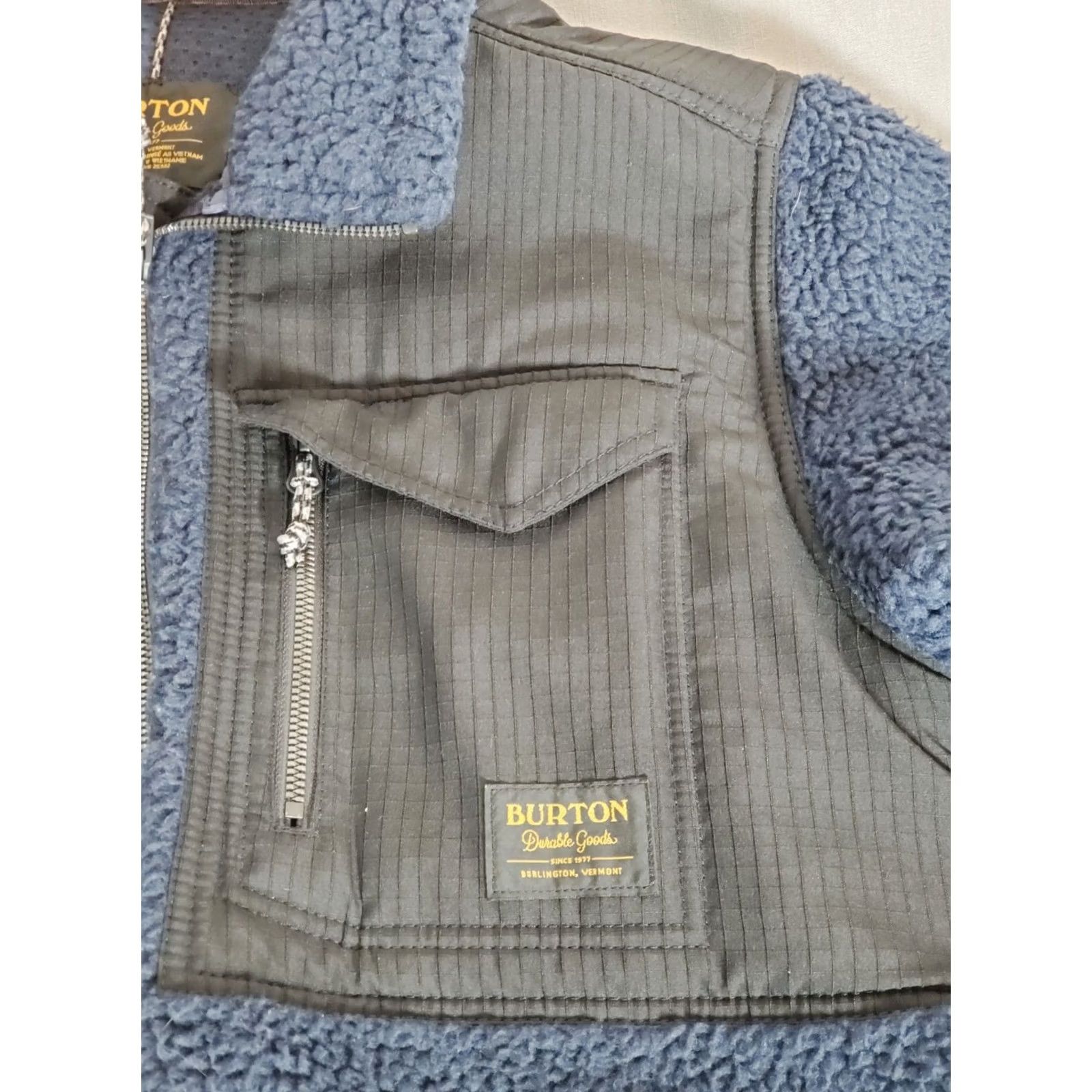 Burton Burton Bower Fleece Jacket Men’s Size L Full Zip Deep Pile Dryride Sherpa Navy / Black Size US L / EU 52-54 / 3 - 5 Thumbnail