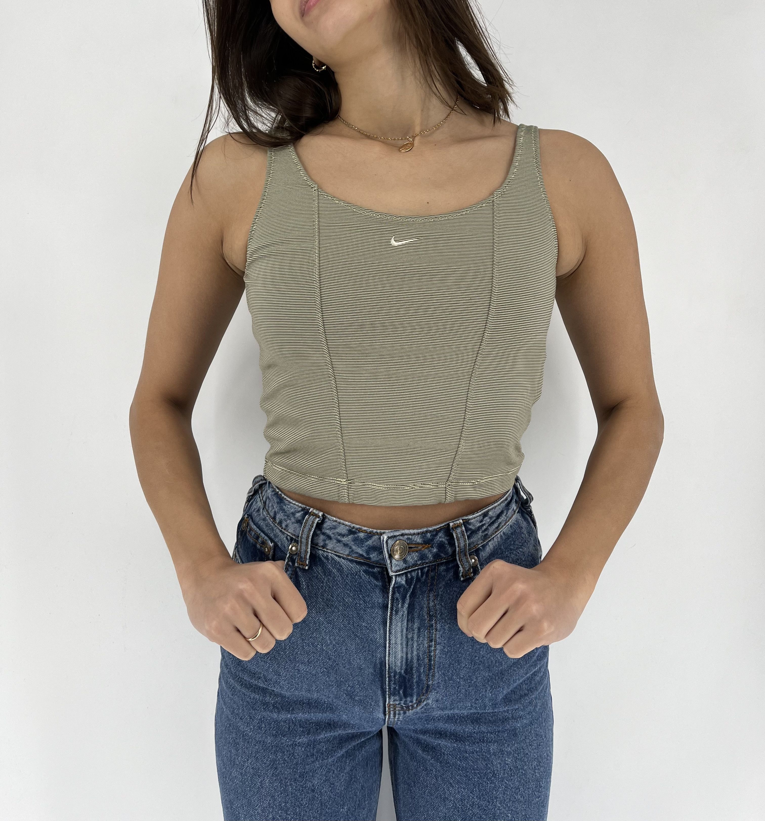 Nike × Vintage Y2K Nike Vintage Swoosh Logo Crop Top 90s Size M / US 6-8 / IT 42-44 - 2 Thumbnail