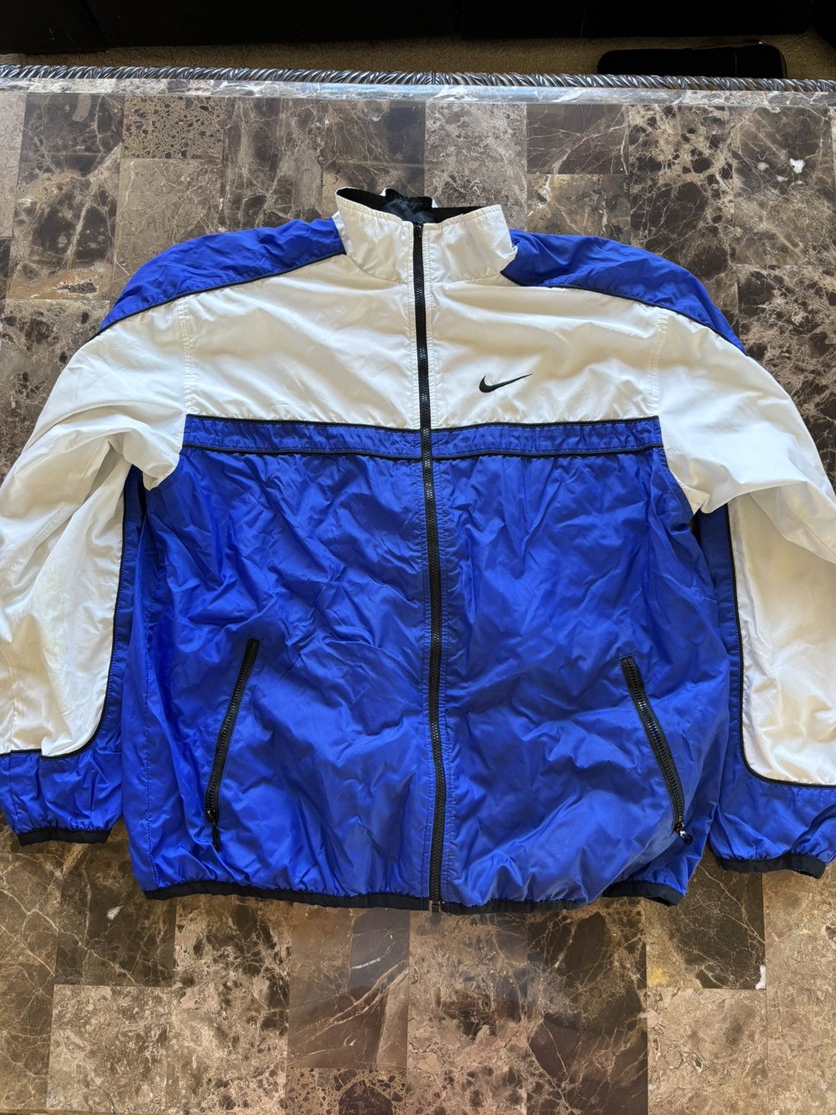 Nike × Vintage Vintage Nike Windbreaker Jacket Blue White Track Suit Size US M / EU 48-50 / 2 - 1 Thumbnail