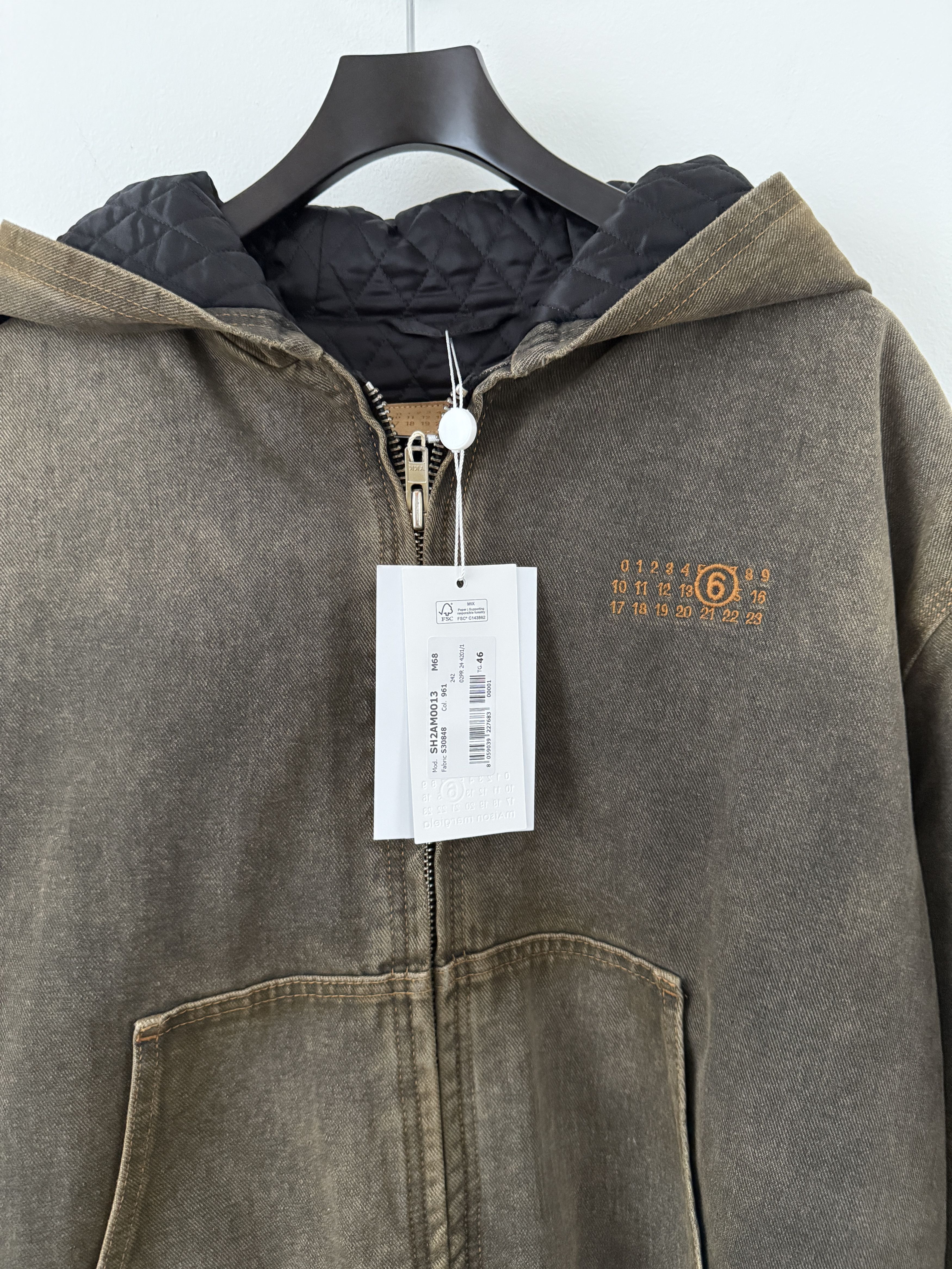 Maison Margiela MM6 Brown Denim Hooded Zip-Up Jacket Size US S / EU 44-46 / 1 - 12 Thumbnail
