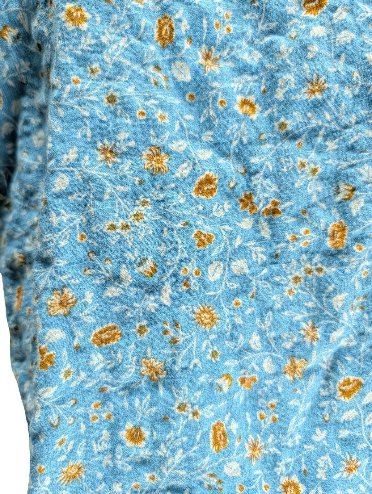 Analog a.n.a. Blouse Women 1X Plus V-Neck Peasant Floral Blue Size XL / US 12-14 / IT 48-50 - 4 Thumbnail