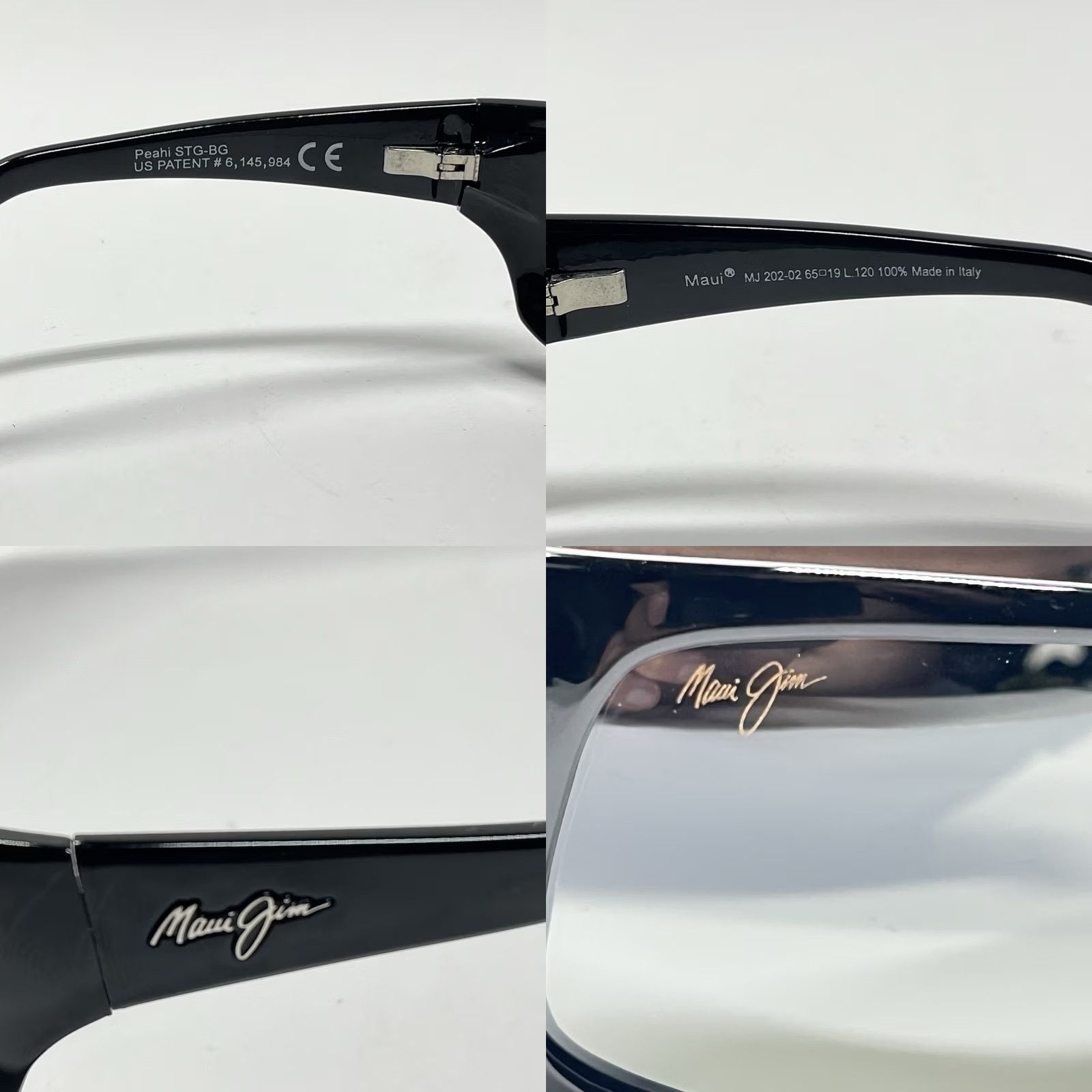 Maui Jim Maui Jim Peahi Sunglasses MJ 202-02 Gloss Black Frame W/ Grey Lenses Polarized Men UV Protection Wrap Sunglasses Wrap Black Mens Size ONE SIZE - 8 Thumbnail