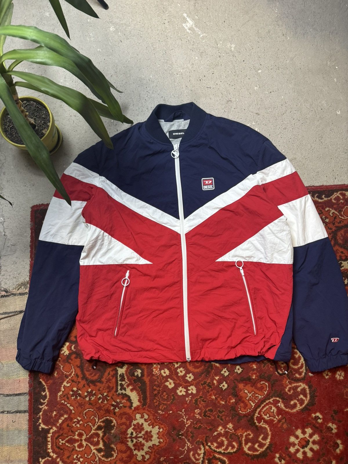 Diesel × Japanese Brand Diesel Y2K Navy Red Light Baggy Avant Garde Jacket Size US XL / EU 56 / 4 - 1 Thumbnail