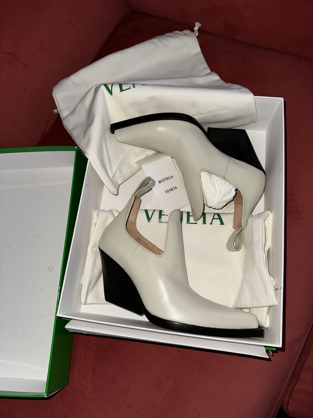 Bottega Veneta Bottega Veneta off white low western boots, 5.5 US Size US 6.5 / IT 36.5 - 2 Thumbnail