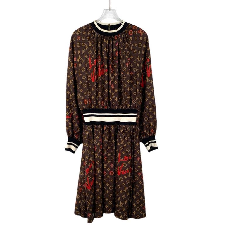 Louis Vuitton Louis Vuitton Dark brown logo presbyopic full print mulber Size XXS / US 00 / IT 34 - 1 Thumbnail